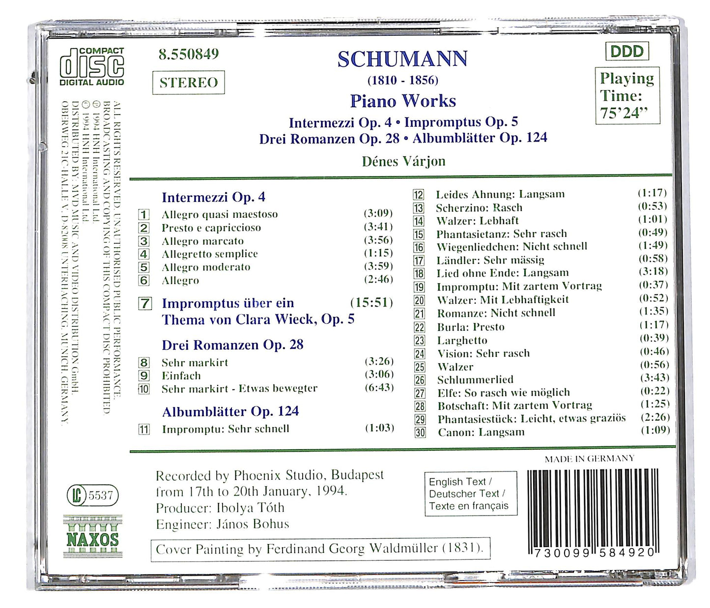 EBOND Schumann , Denes Varjon - Piano Works CD CD113420