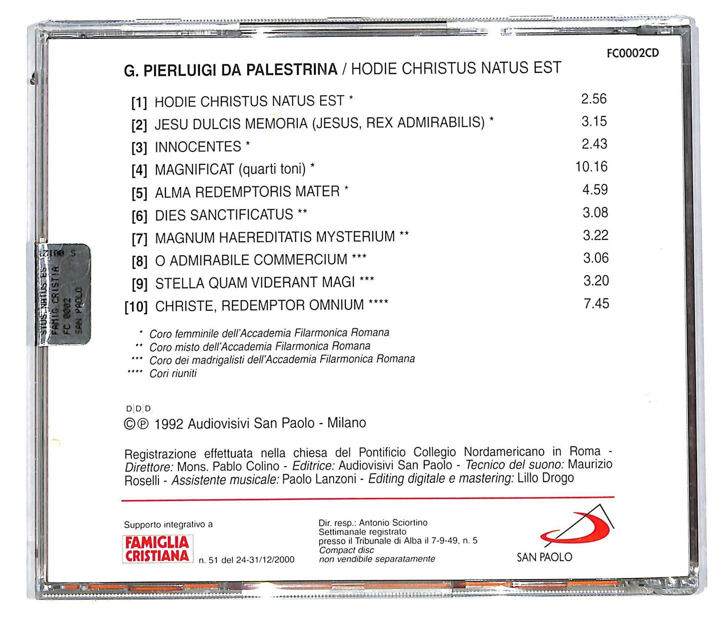 EBOND G. Pierluigi Da Palestrina - Hodie Christus Natus Est CD CD113458