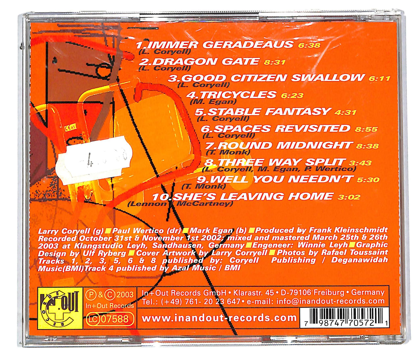 EBOND Larry Coryell With Paul Wertico And Marc Egan - Tricycles CD CD113510