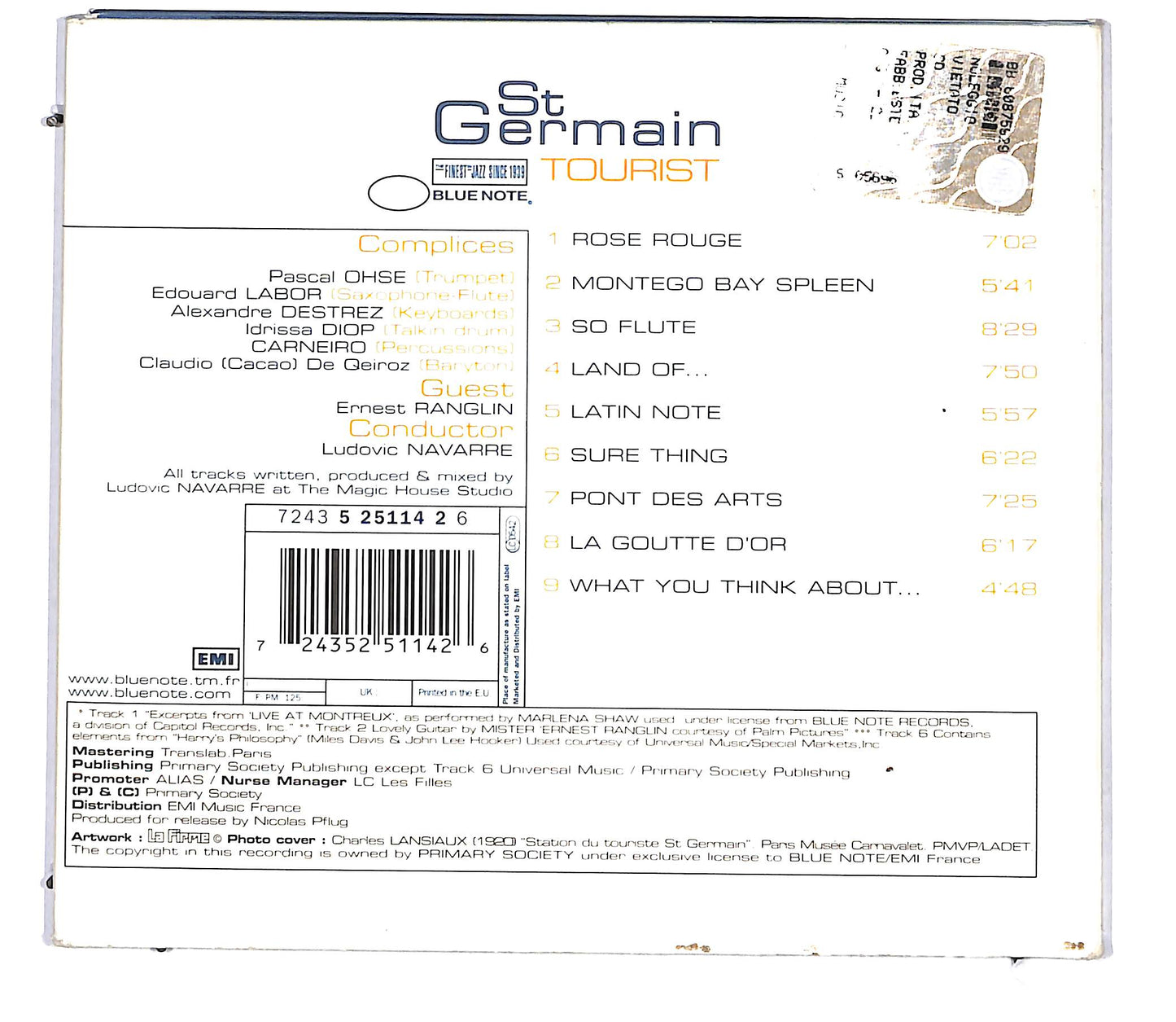 EBOND St Germain - Tourist DIGIPACK CD CD113665