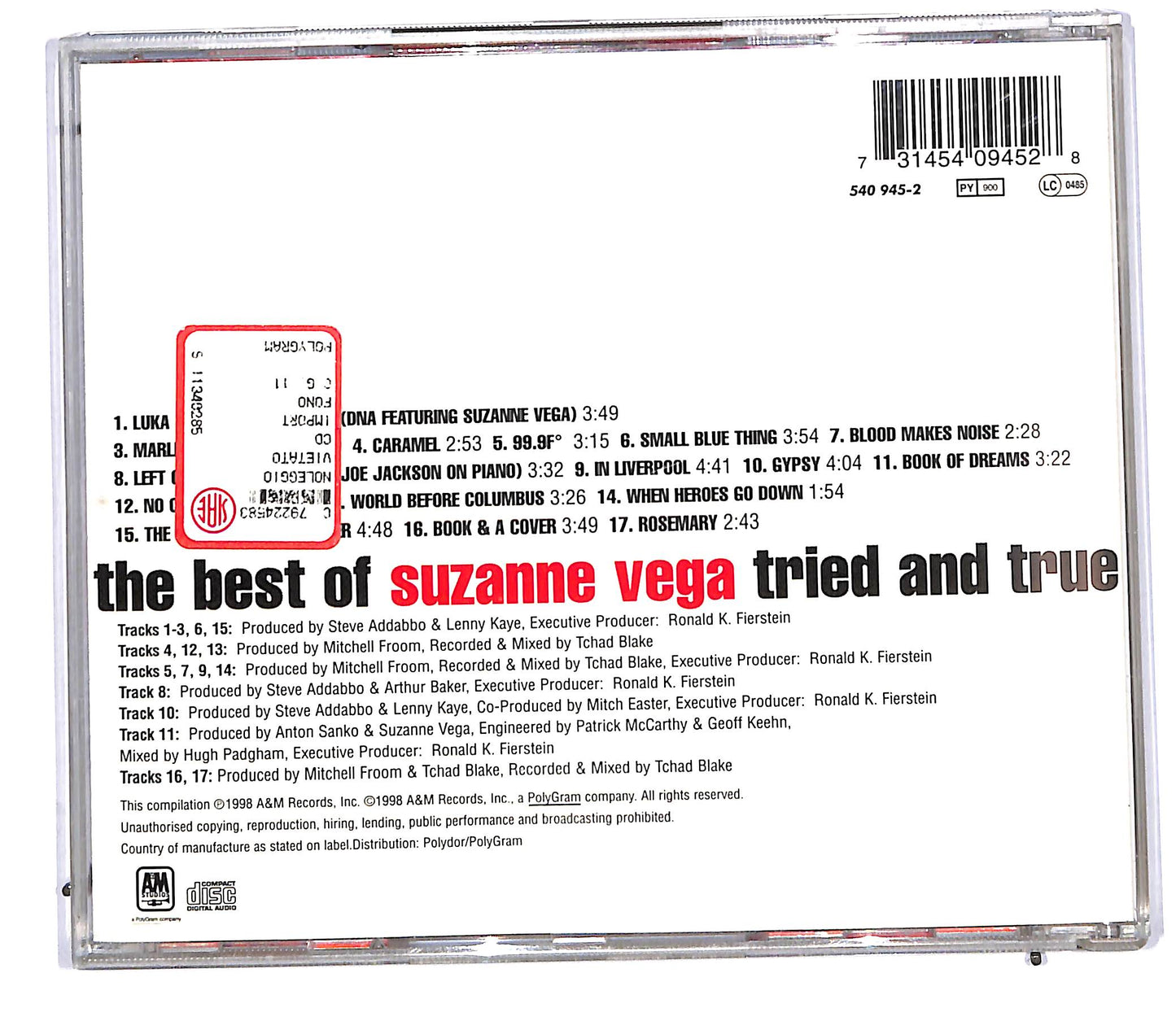 EBOND Suzanne Vega - The Best Of Suzanne Vega: Tried And True CD CD113950