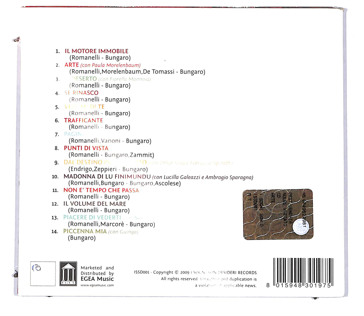 EBOND Bungaro - Arte DIGIPACK CD CD114501