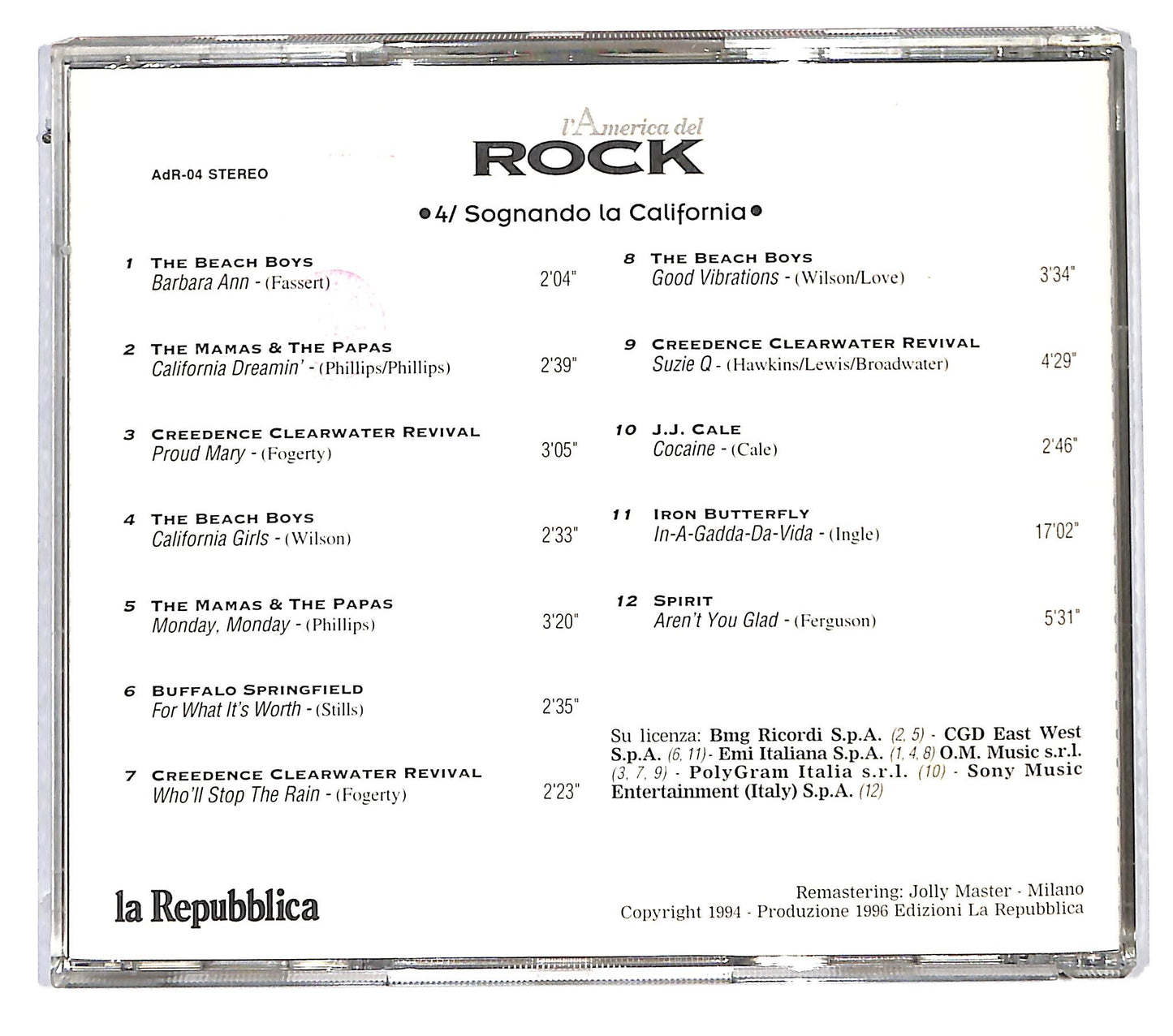 EBOND L'America del Rock Vol 4 - Sognando La California EDITORIALE CD CD115233