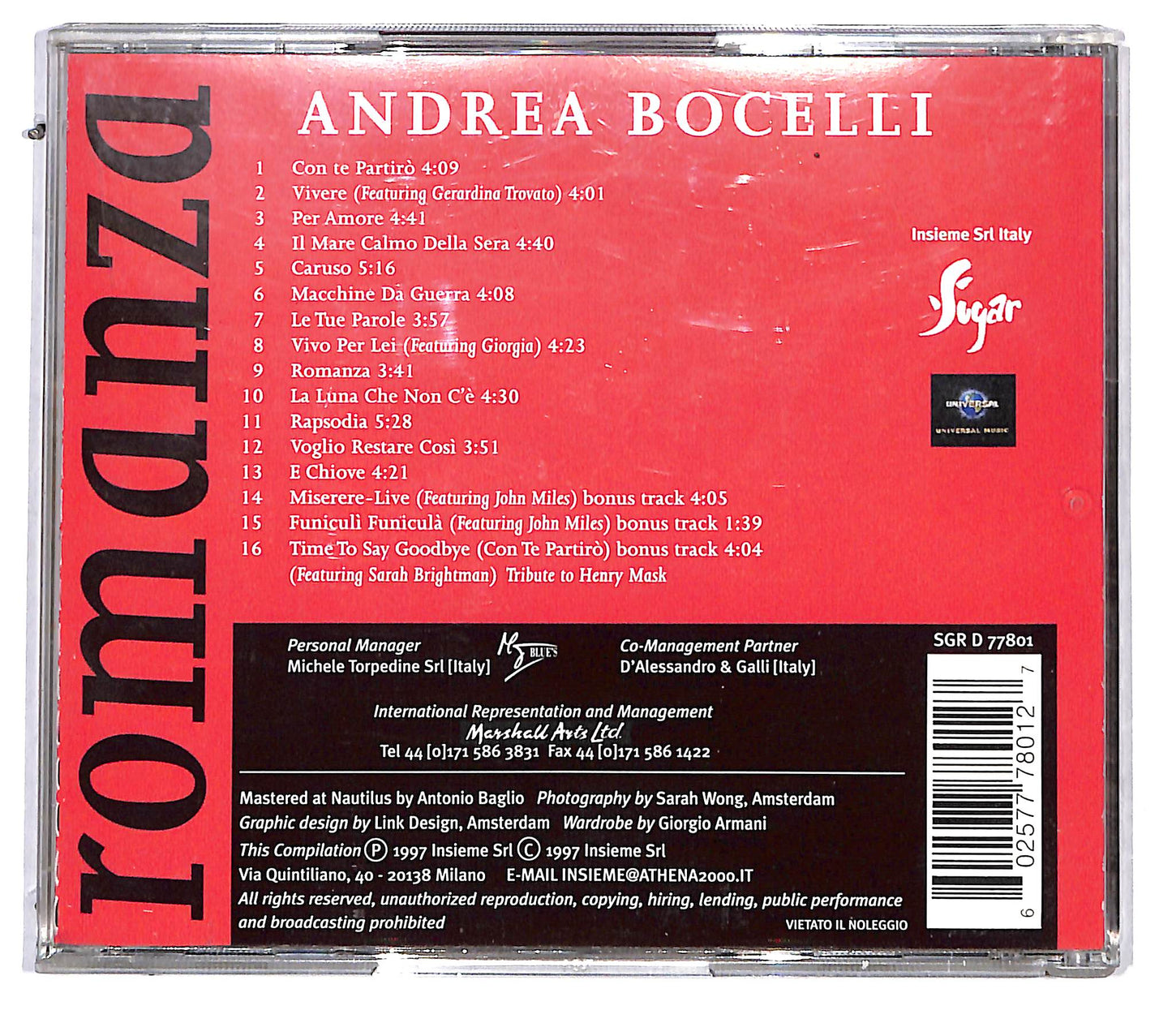 EBOND Andrea Bocelli - Romanza CD CD115542