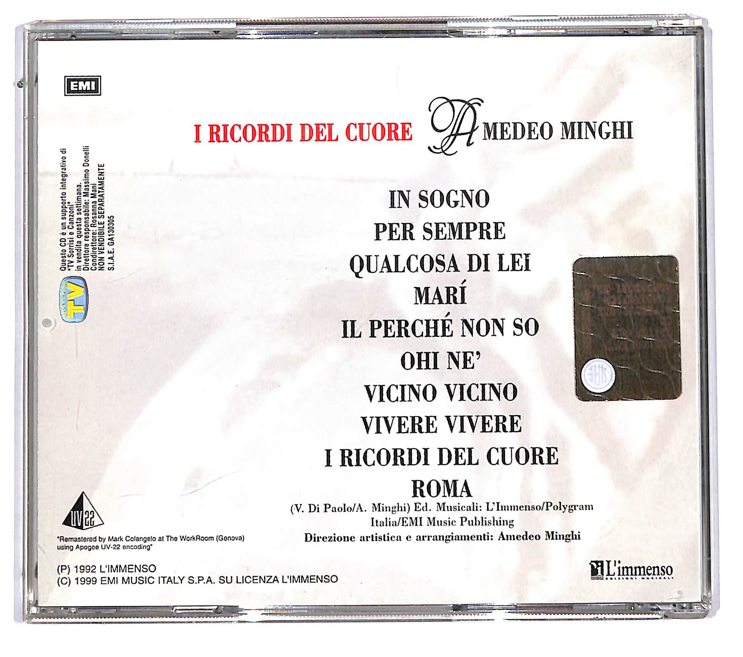 EBOND Amedeo Minghi - I Ricordi Del Cuore EDITORIALE CD CD115806