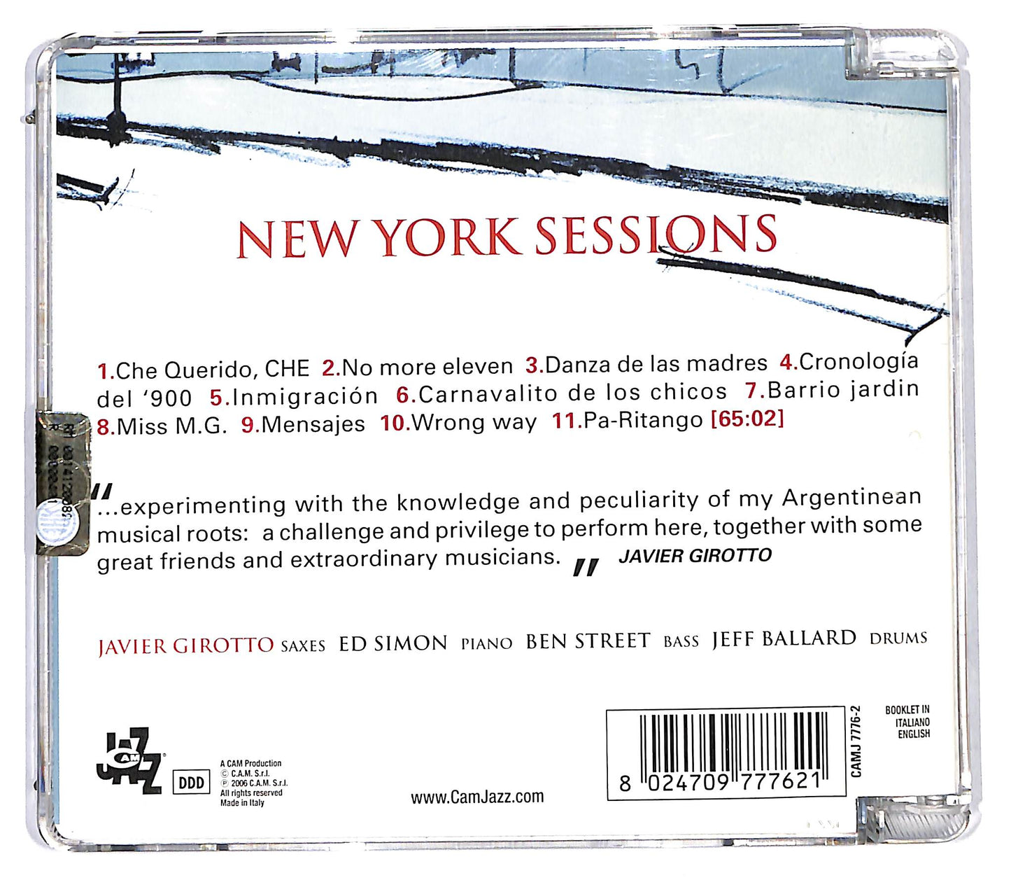EBOND Javier Girotto , Edward Simon - New York Sessions CD CD115849