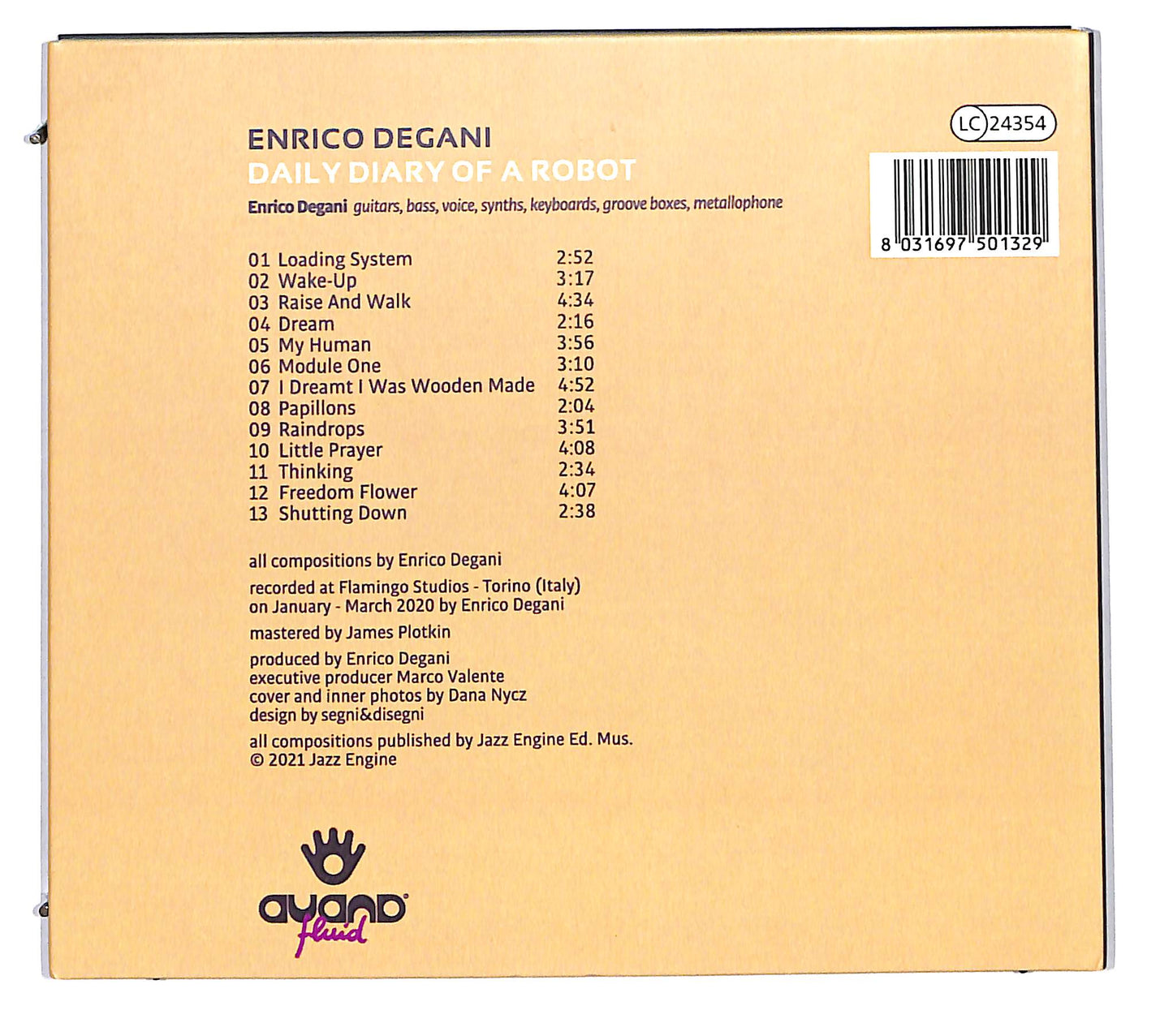 EBOND Enrico Degani - Daily Diary Of A Robot CD CD115914