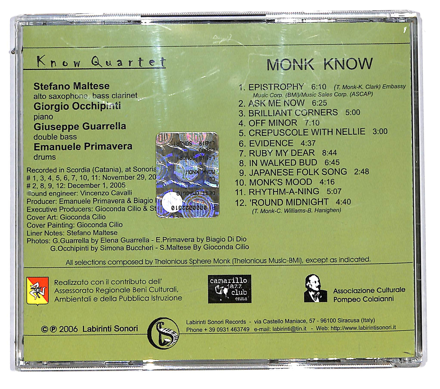 EBOND Know Quartet - Monk Know CD CD115918