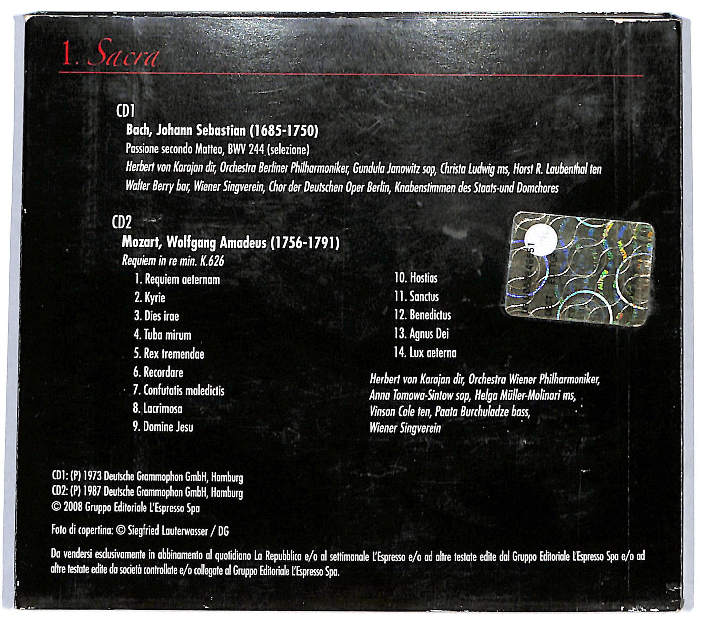 EBOND Herbert von Karajan - Dirige - 1.Sacra EDITORIALE CD CD116034