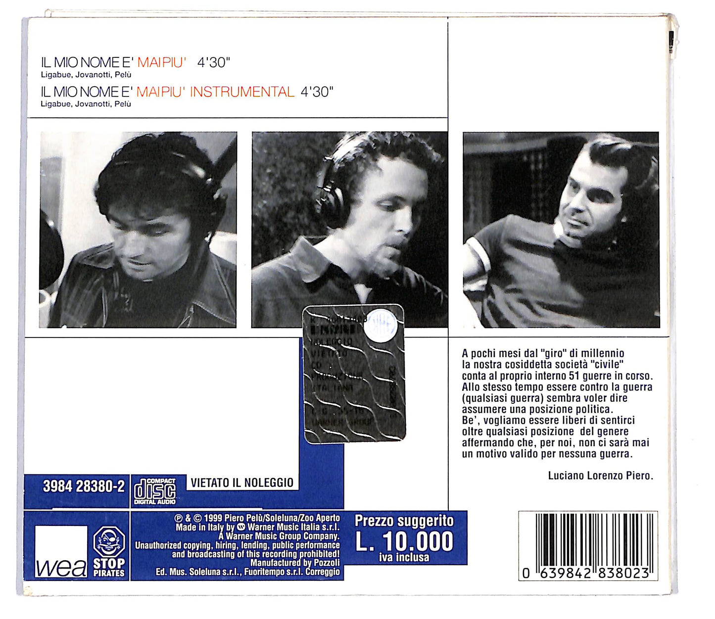 EBOND Ligajovapelu - Il Mio Nome E Mai Piu DIGIPACK CD CD116407