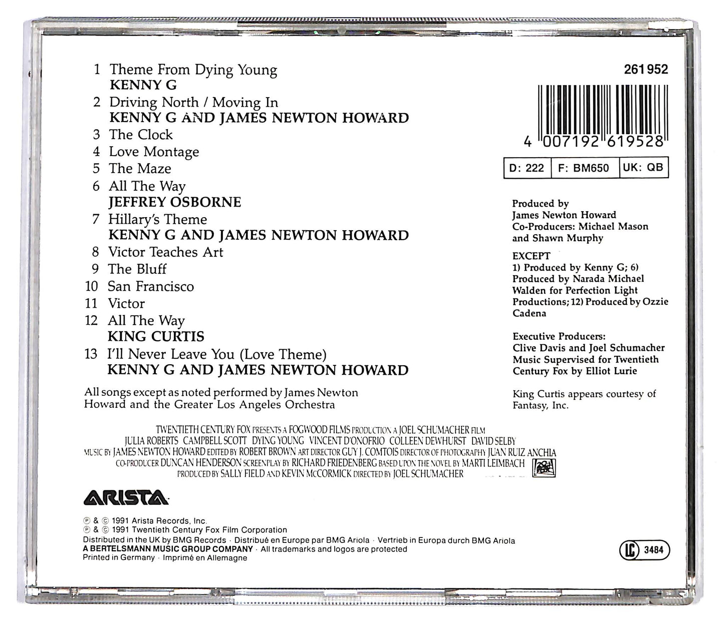 EBOND James Newton Howard - Dying Young (Original Soundtrack Album) CD CD116453
