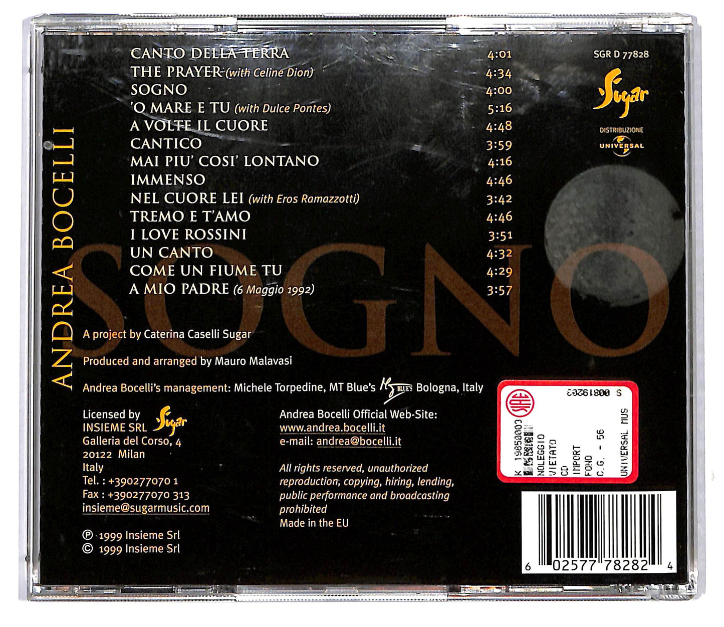 EBOND Andrea Bocelli - Sogno CD CD116817