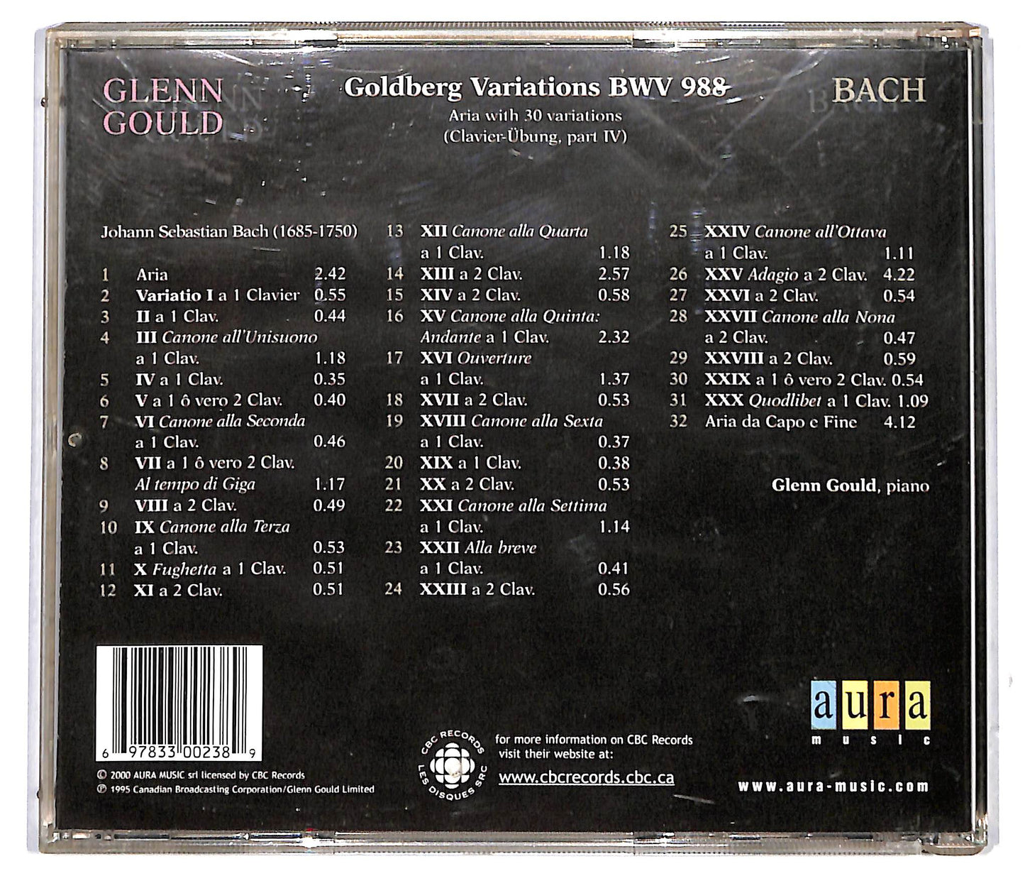 EBOND Bach , Glenn Gould - Goldberg Variations BWV 988 CD CD116912