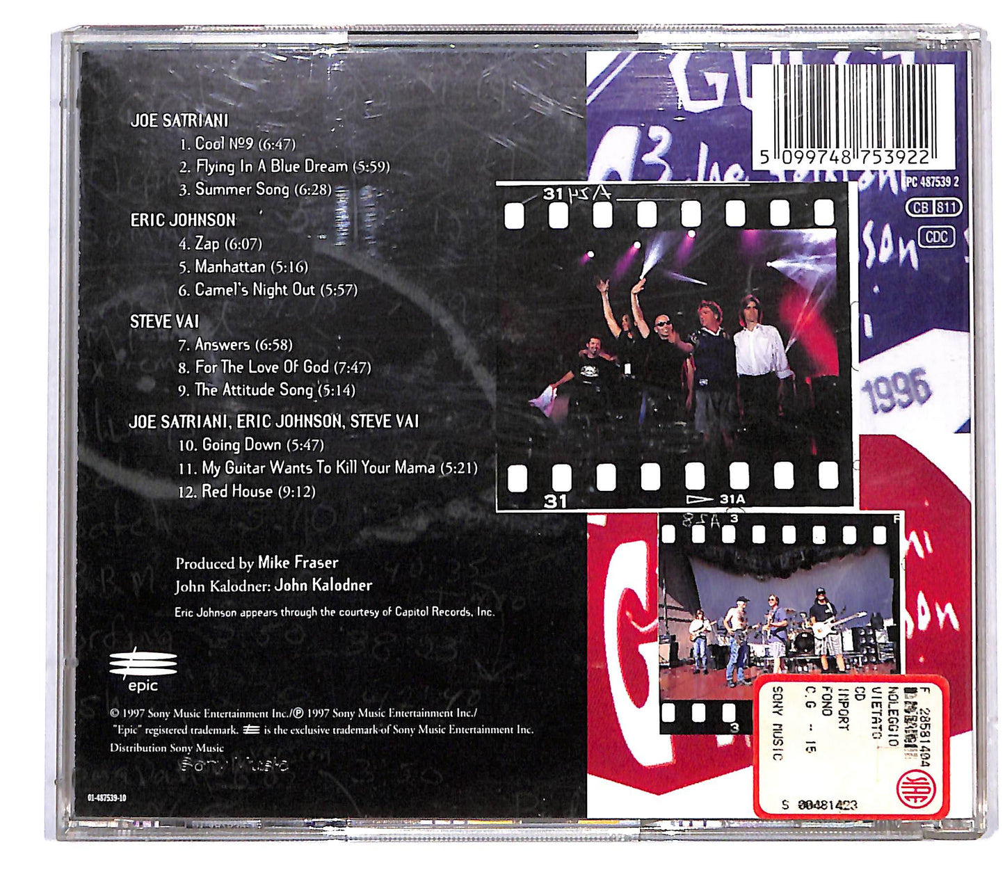 EBOND Joe Satriani , Eric Johnson, Steve Vai , G3 - Live In Concert CD CD116959