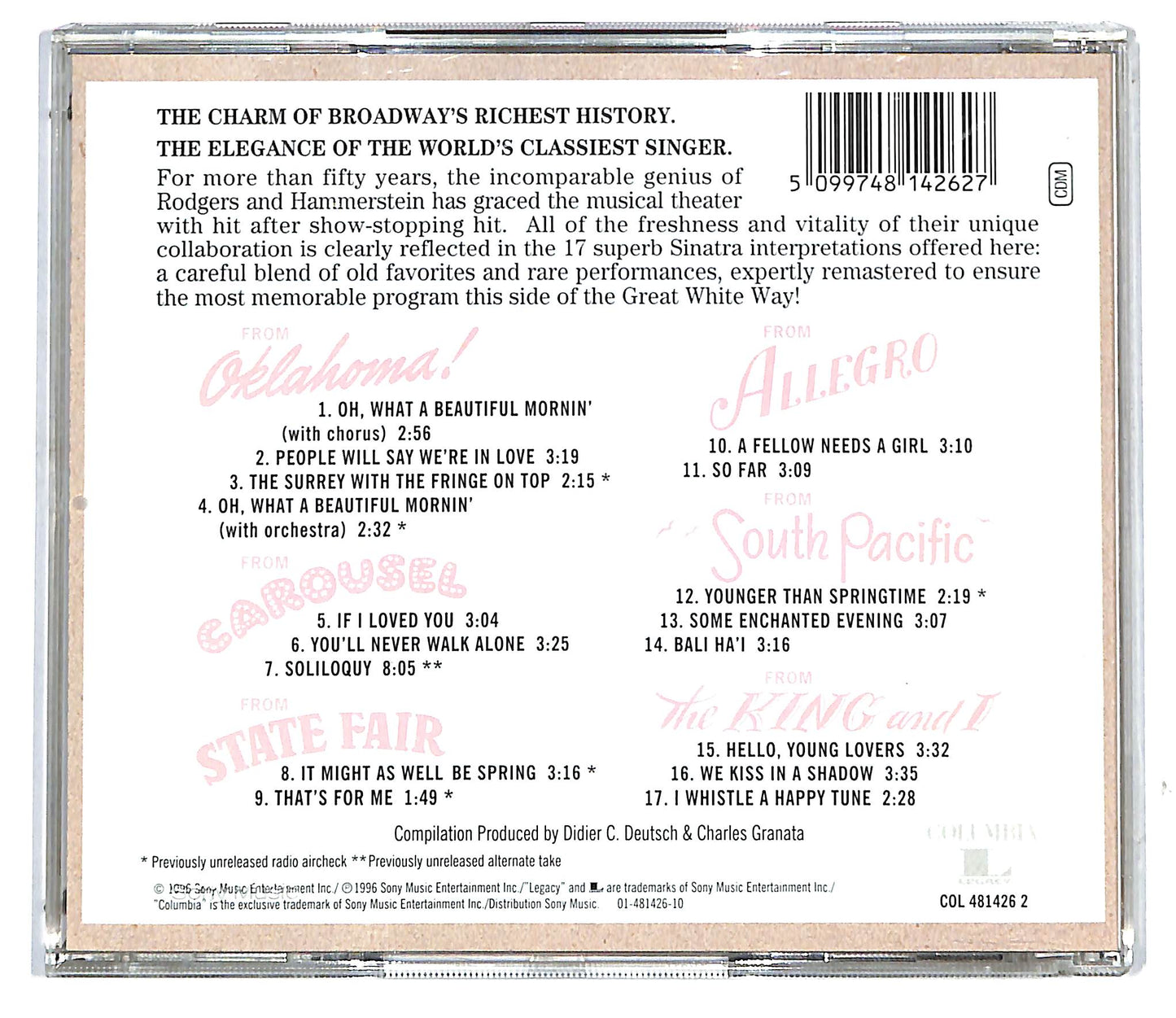 EBOND Frank Sinatra - Sinatra Sings Rodgers And Hammerstein CD CD117117