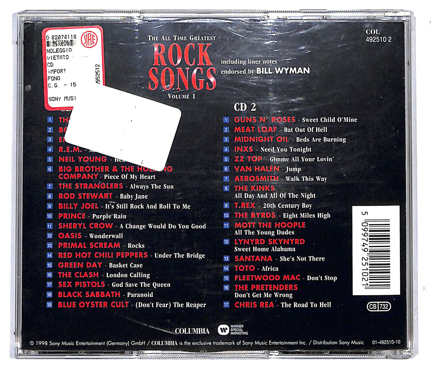 EBOND Various - The All Time Greatest Rock Songs Volume 1 CD CD117143