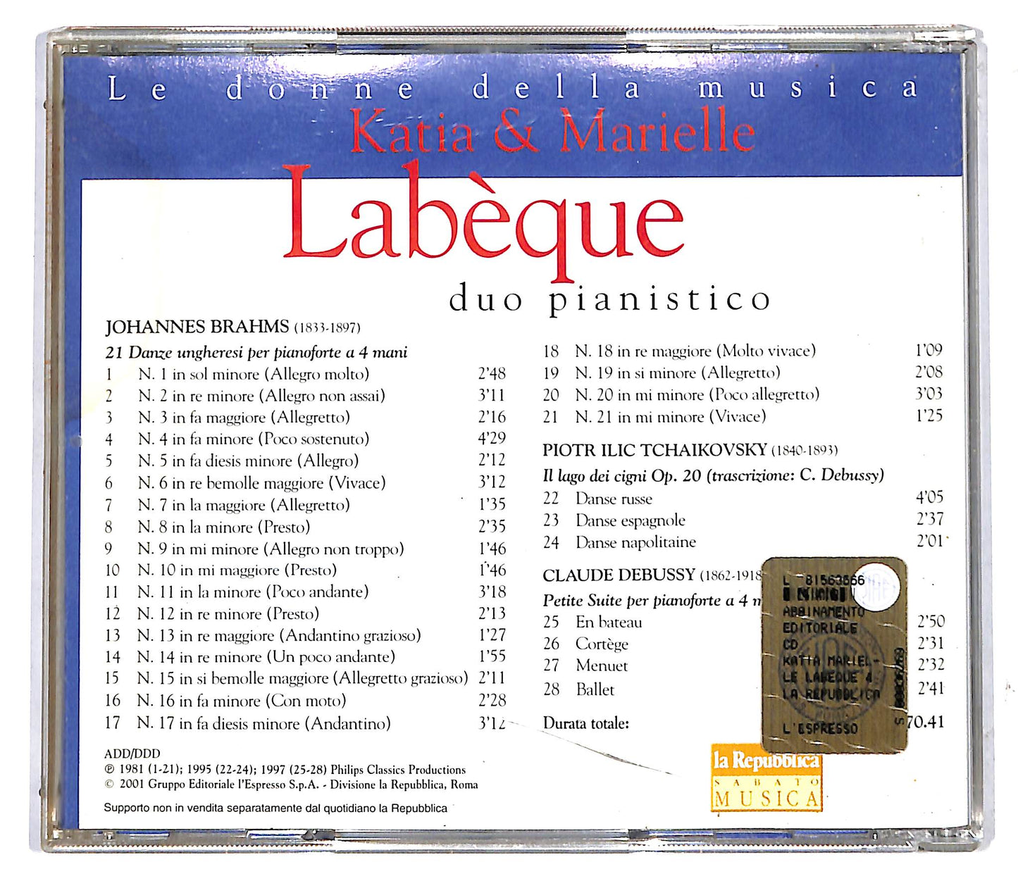 EBOND Katia & Marielle Labeque - Brahms - Tchaikovsky EDITORIALE CD CD117429