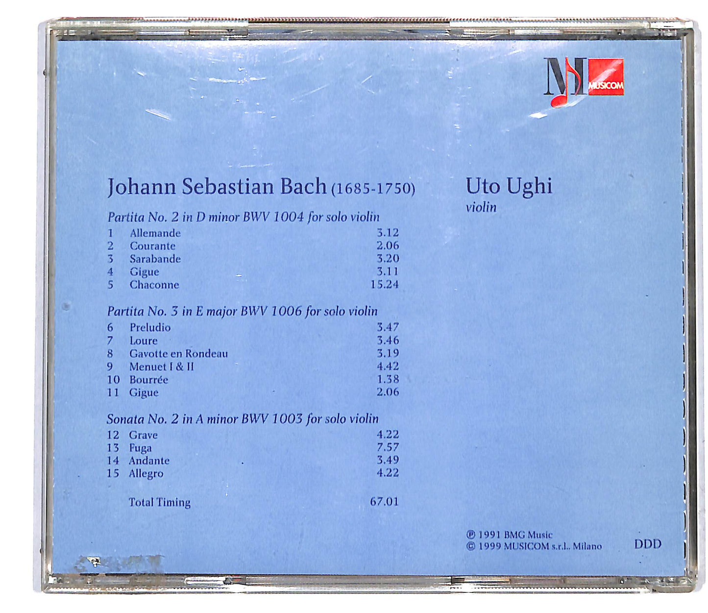 EBOND Bach , Uto Ughi - Partite BWV 1004 & 1006 / Sonate BWV 1003 CD CD117435