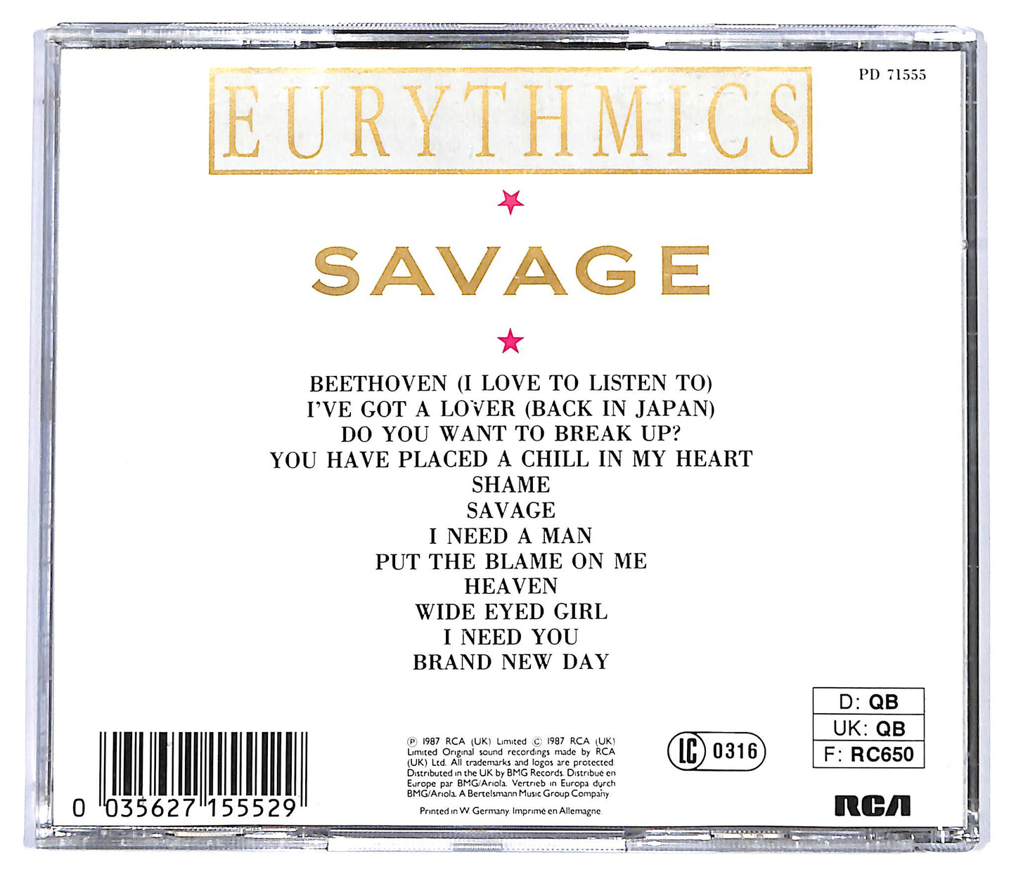 EBOND Eurythmics - Savage CD CD117604