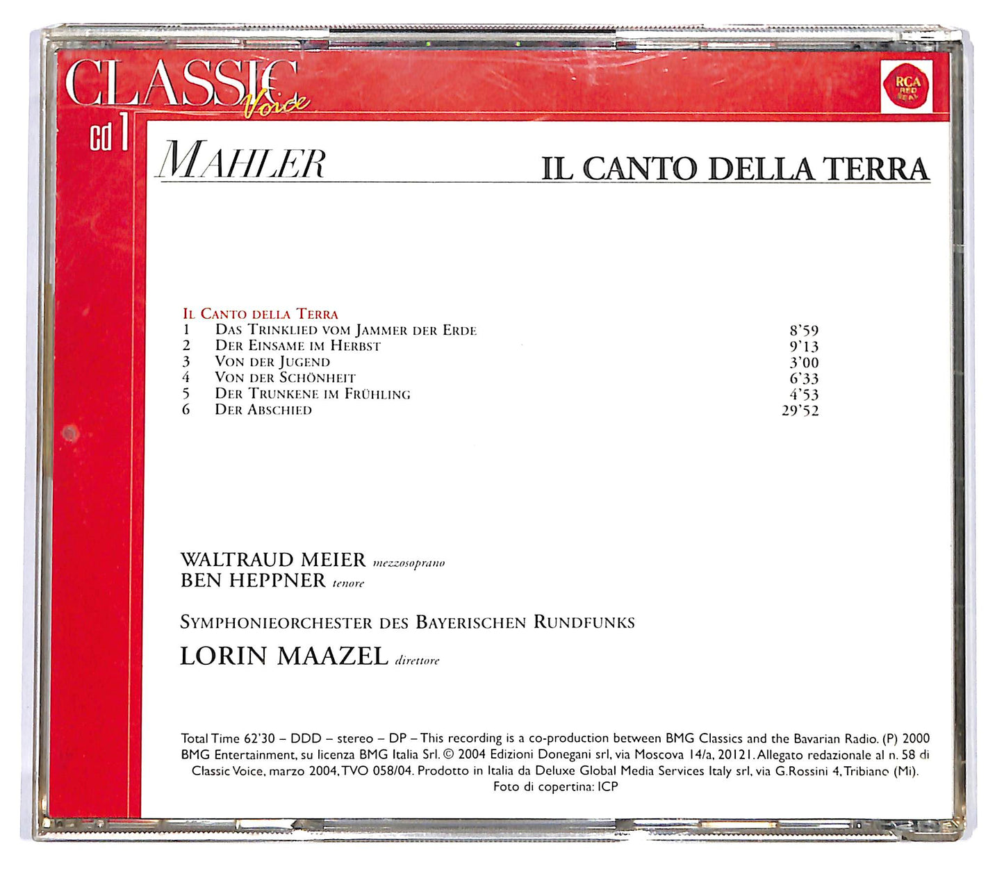 EBOND Gustav Mahler - Il Canto Della Terra CD CD117911