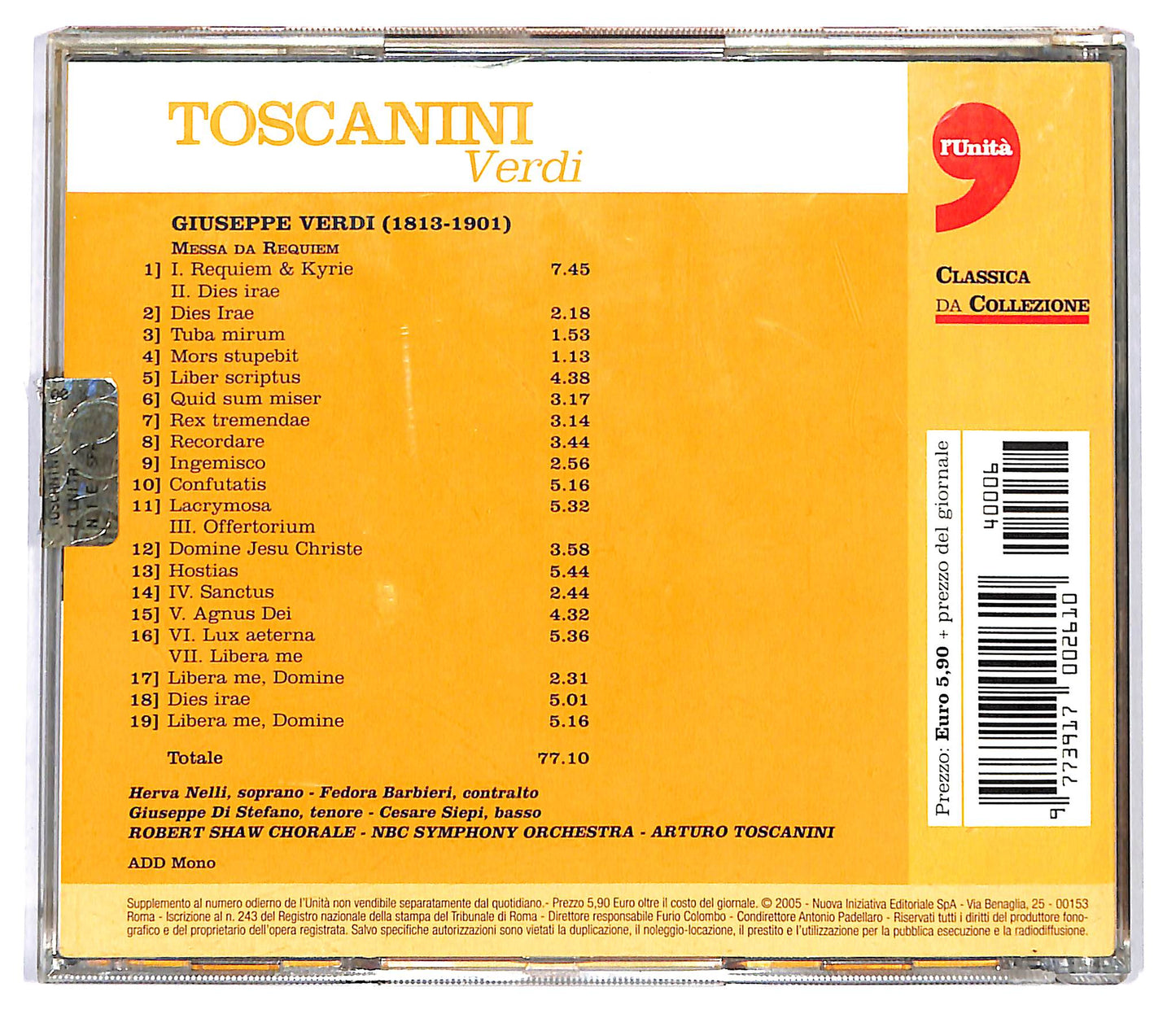 EBOND Toscanini Verdi Vol 2 EDITORIALE CD CD117918