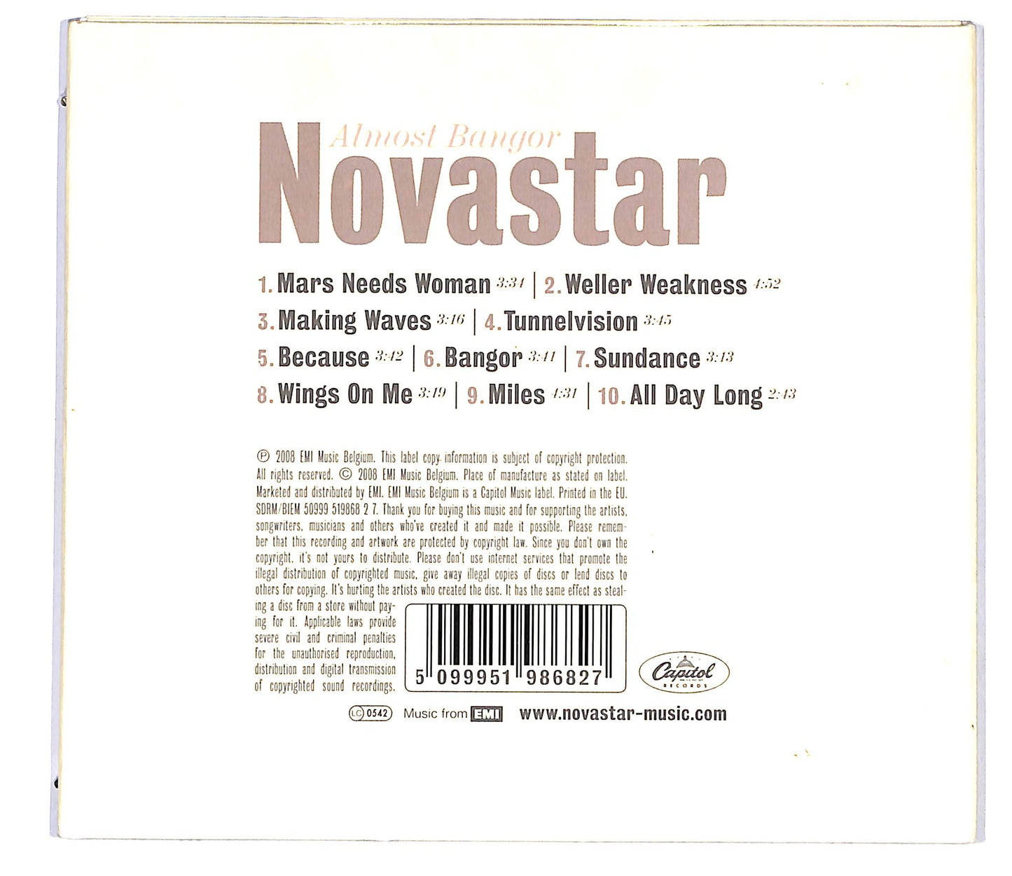 EBOND Novastar - Almost Bangor DIGIPACK CD CD118012