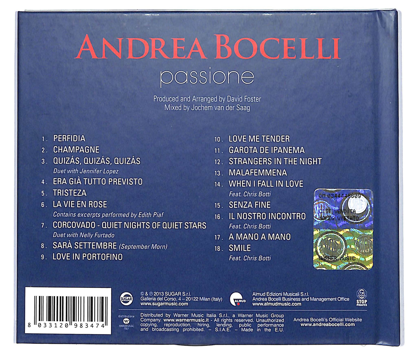 EBOND Andrea Bocelli - Passione Digibook CD CD118237