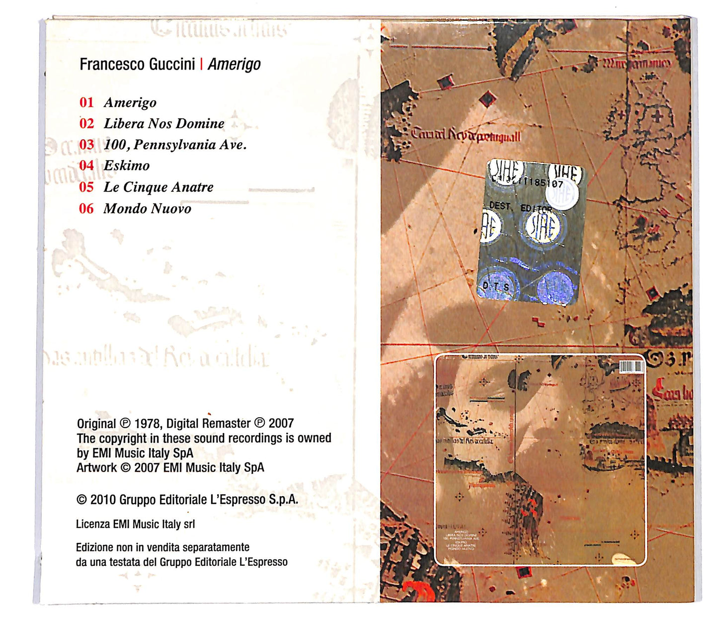 EBOND Francesco Guccini - Amerigo EDITORIALE CD CD118338