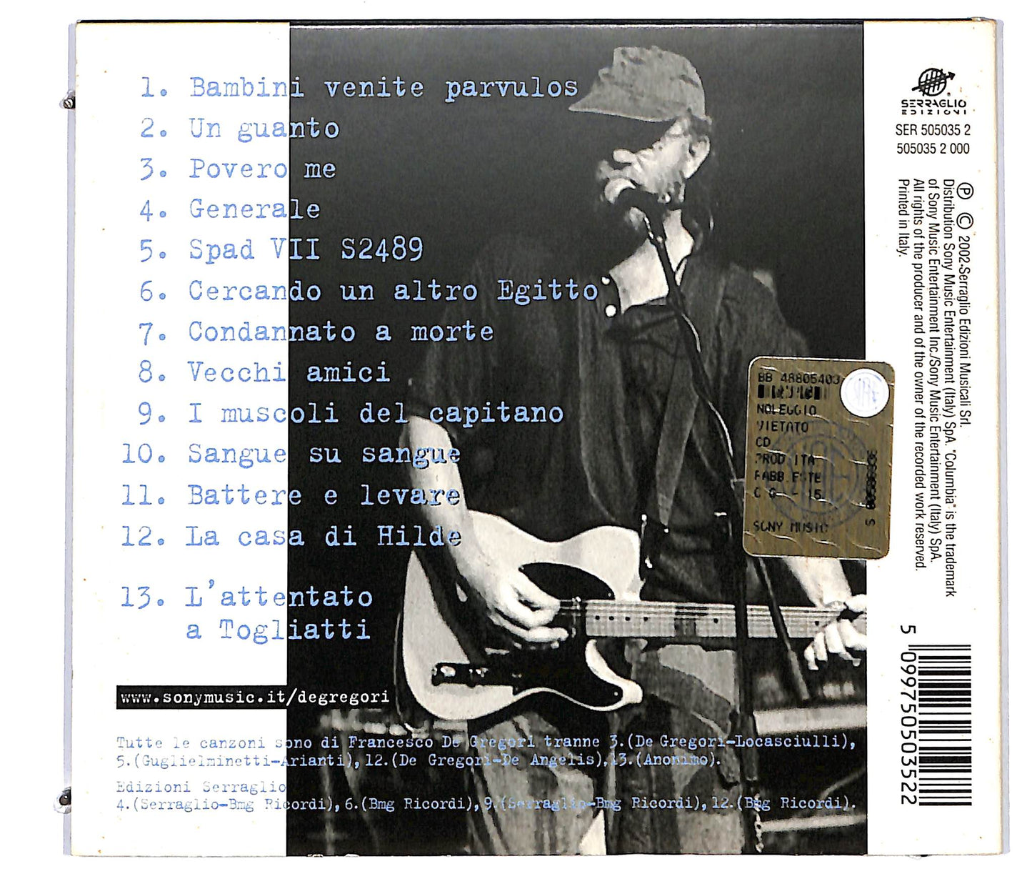 EBOND Francesco De Gregori - Fuoco Amico CD CD118540