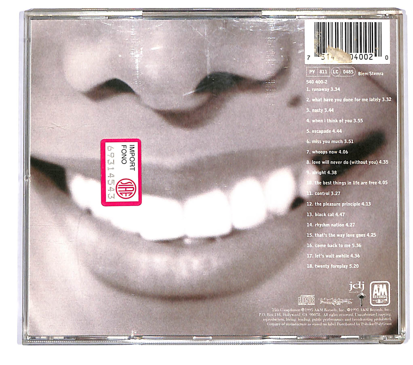 EBOND Janet Jackson - Design Of A Decade 1986 / 1996 CD CD118804