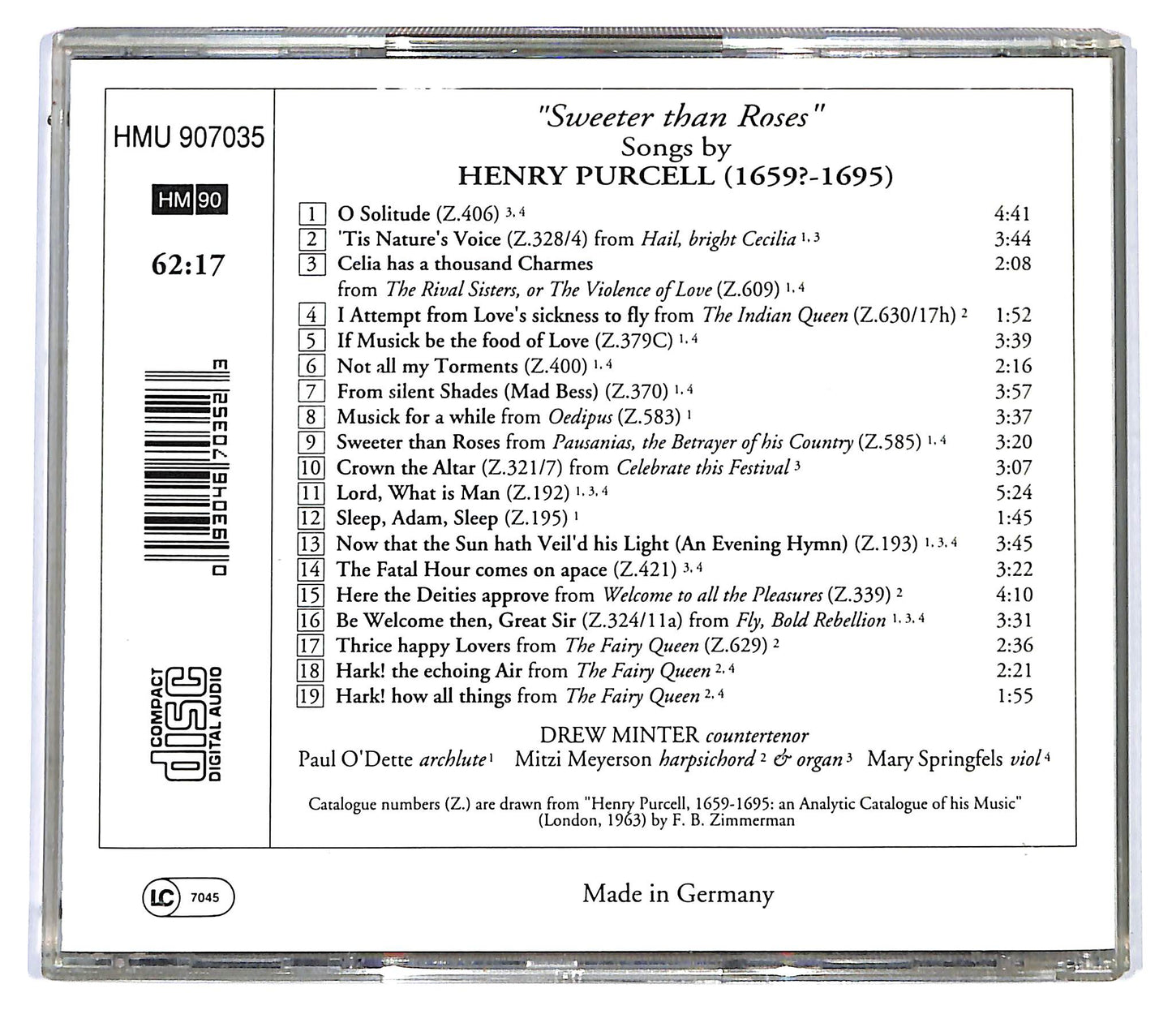 EBOND Purcell - ''Sweeter Than Roses'' (Purcell Songs) CD CD118930