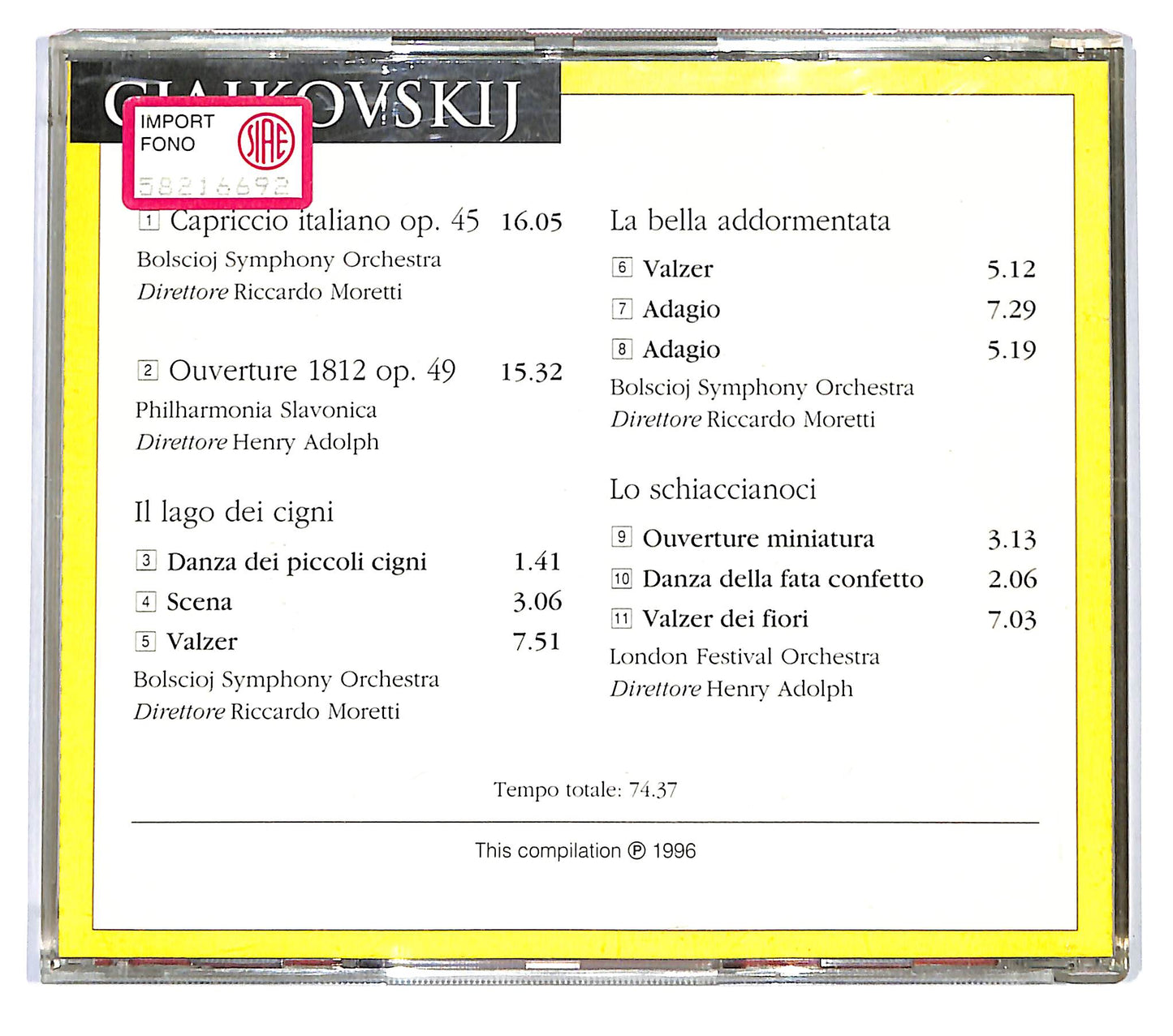 EBOND Ciaikovskij - Ciaikovskij CD CD118931