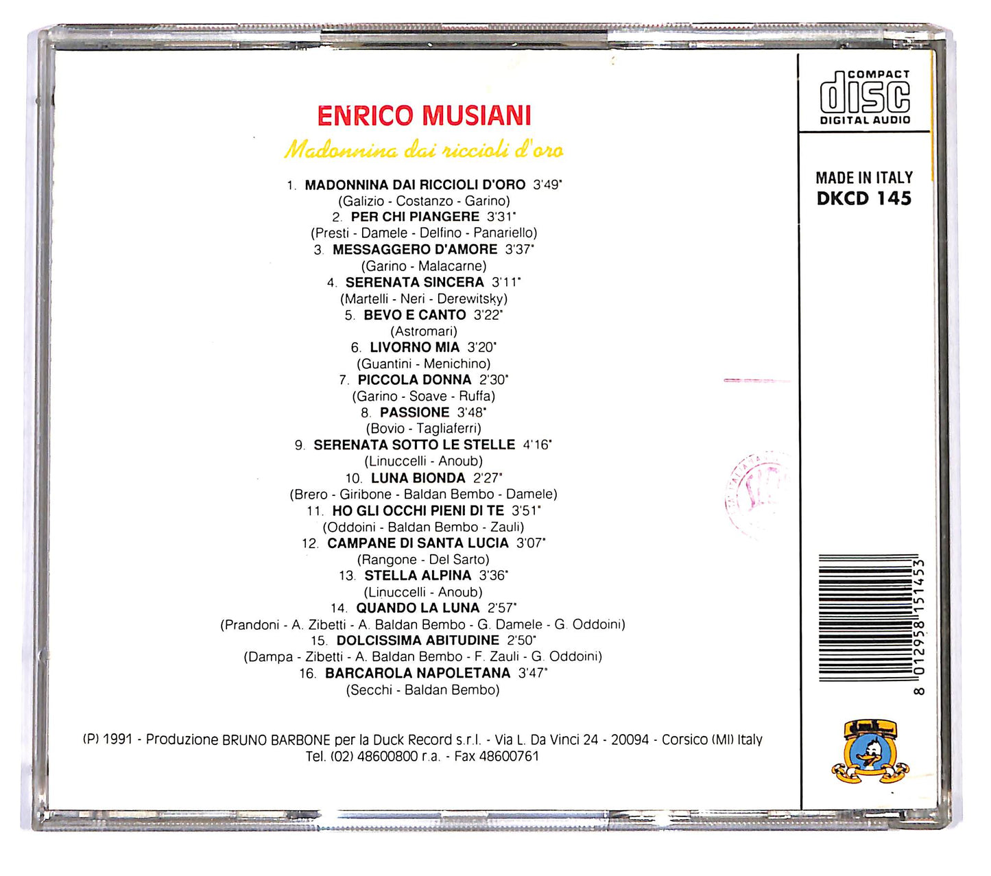 EBOND Enrico Musiani - Madonnina dai Riccioli D'Oro CD CD118957
