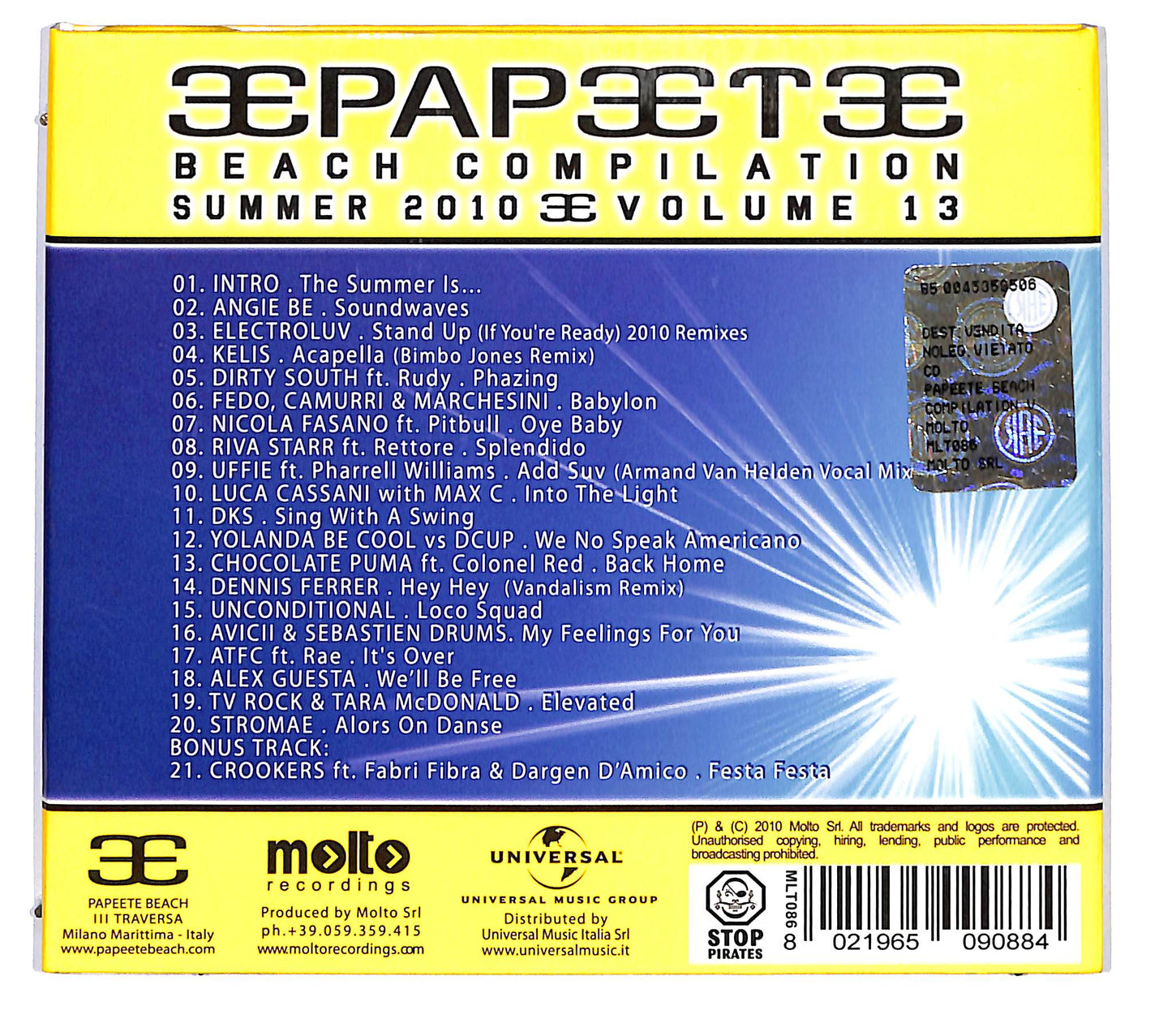 EBOND Papeete Beach Compilation Summer 2010 vol.13 DIGIPACK CD CD119103