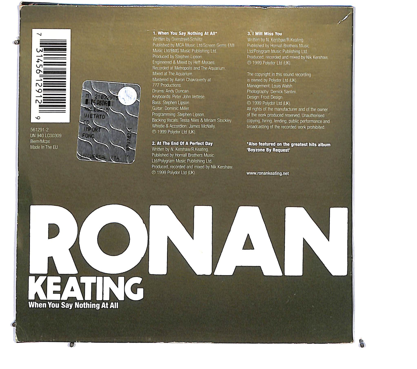 EBOND Ronan Keating - When You Say Nothing At All CD CD119113