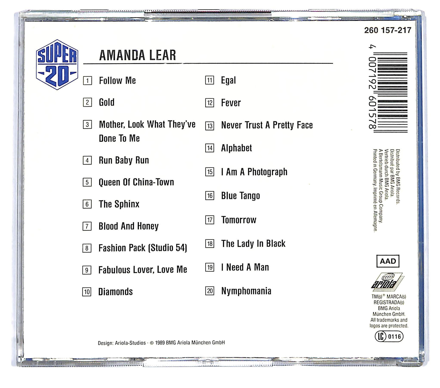 EBOND Amanda Lear - Super 20 CD CD119205