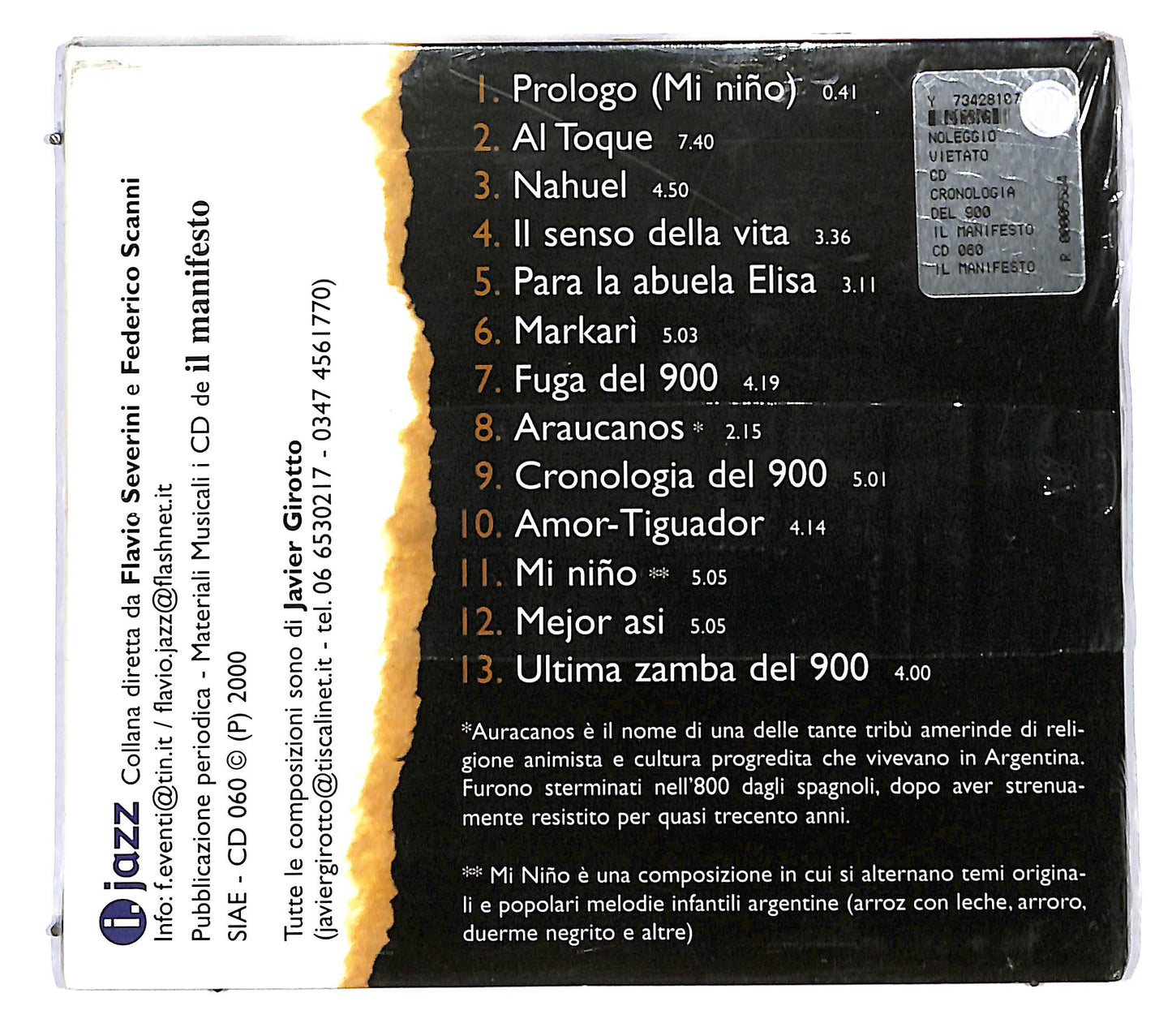 EBOND Aires Tango - Cronologia del 900 DIGIPACK CD CD119338