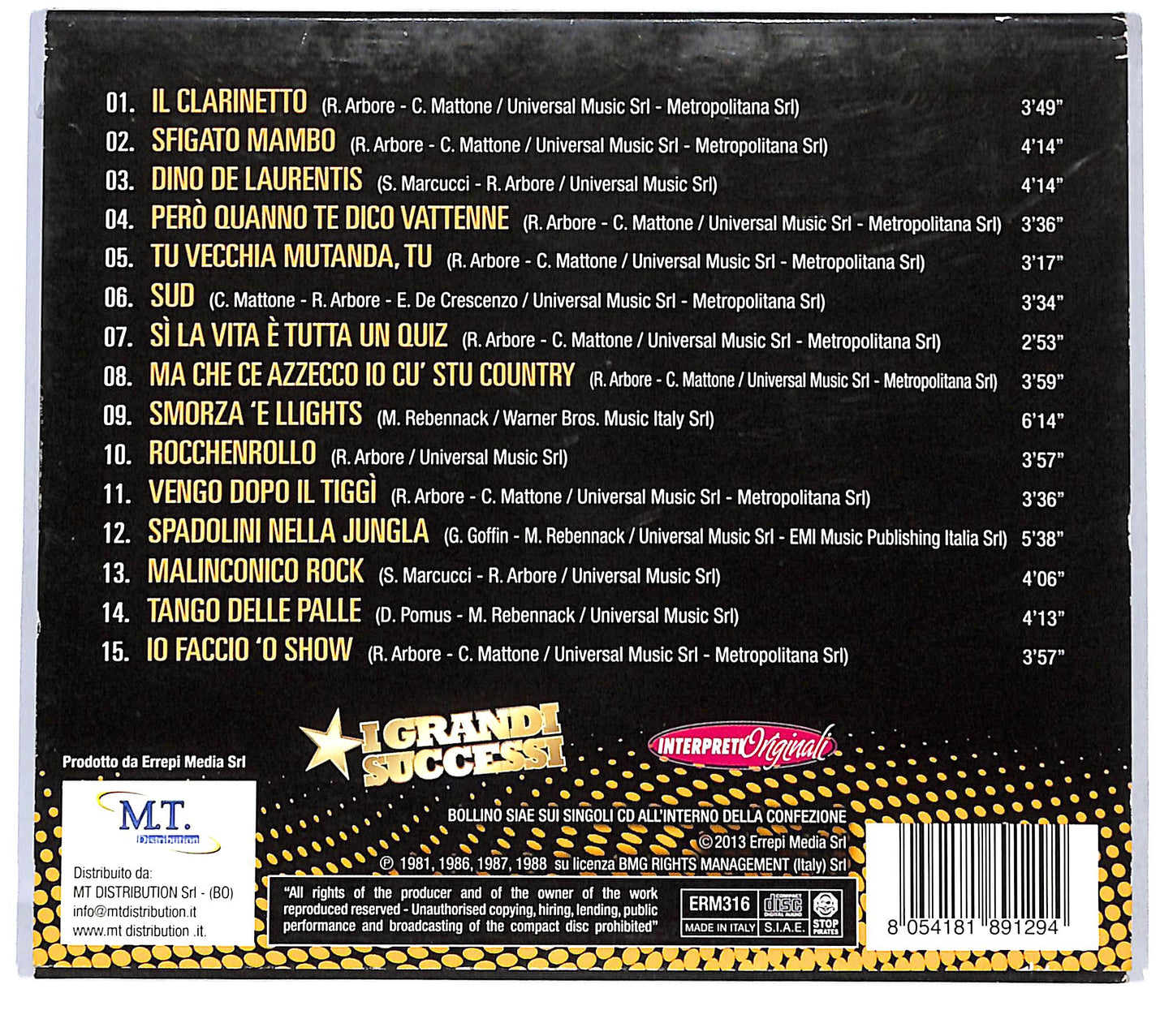 EBOND Renzo Arbore - Le Piu' Belle DI Sempre - Il Clarinetto CD CD119620