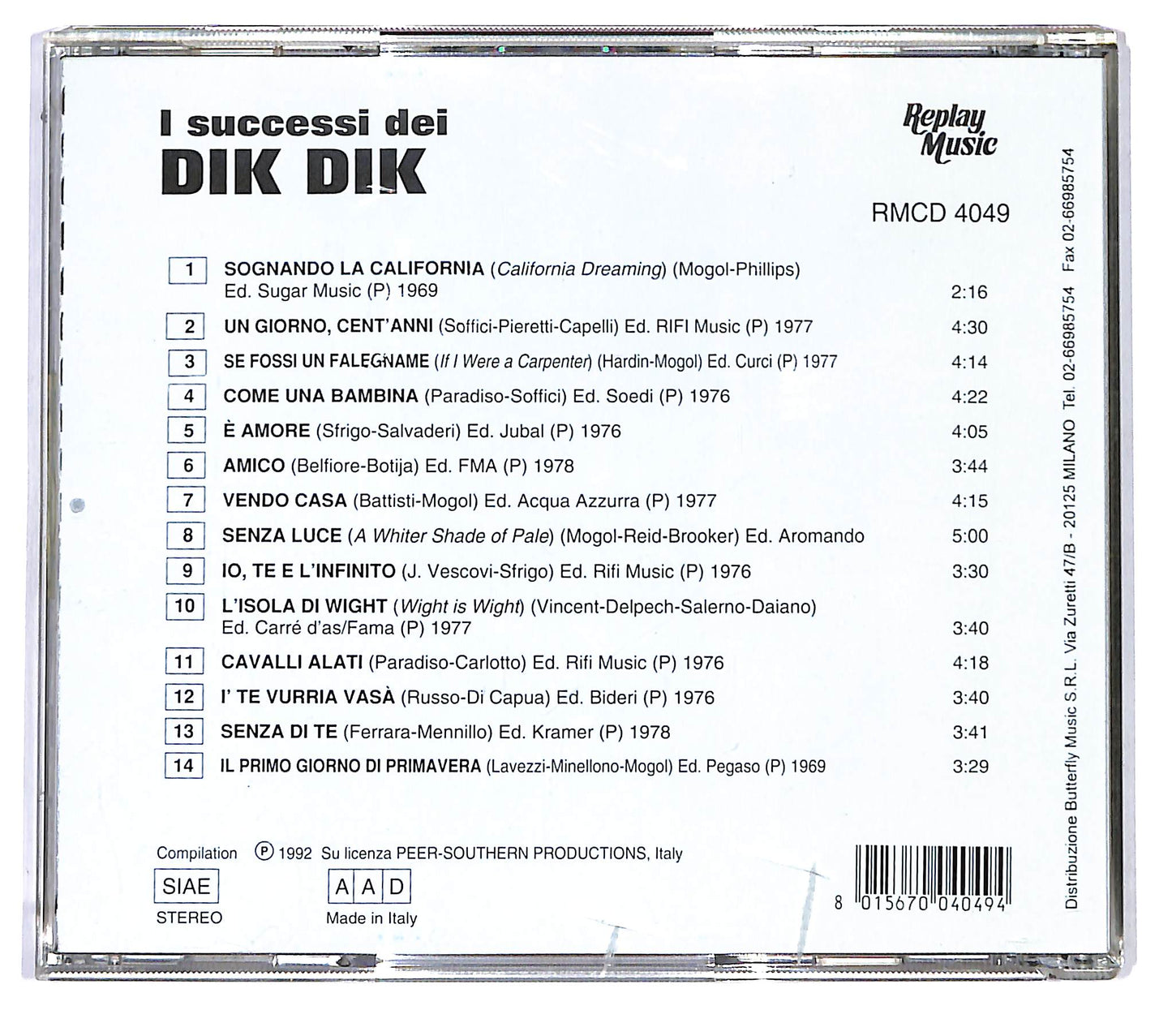 EBOND Dik Dik - I Successi Dei Dik Dik CD CD119639