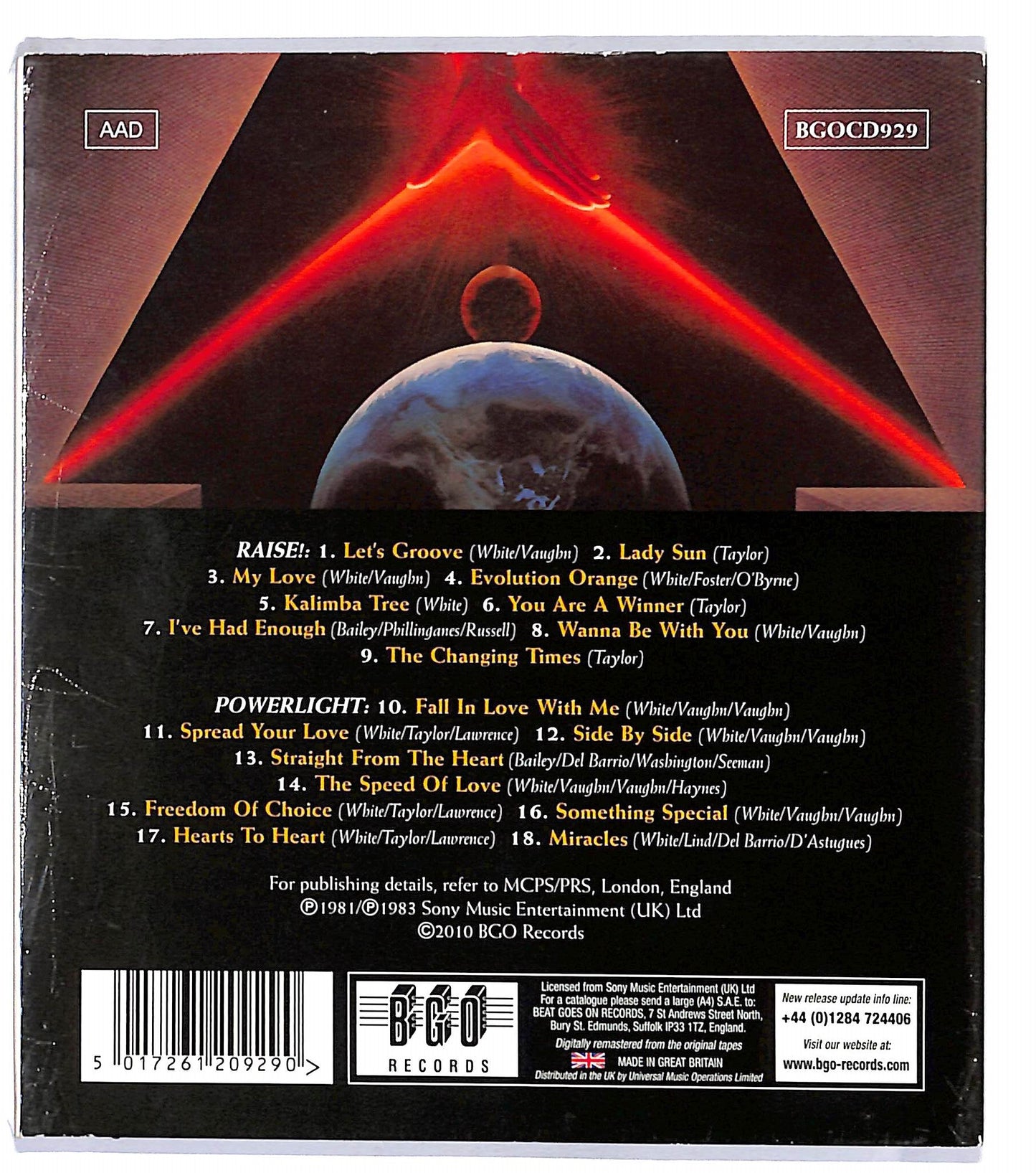 EBOND Earth, Wind & Fire - Raise! / Powerlight CD CD119647