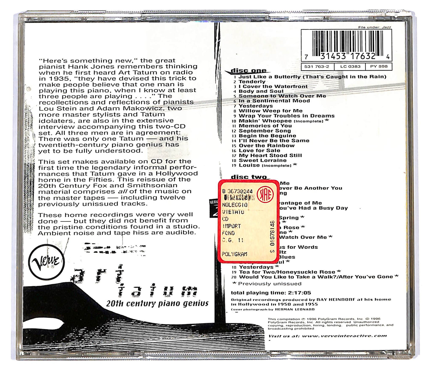 EBOND Art Tatum - 20th Century Piano Genius CD CD120533