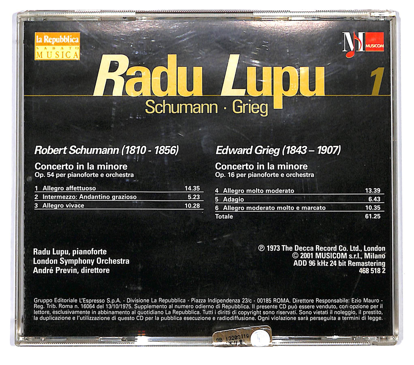 EBOND Radu Lupu, Schumann - Concerti per pianoforte EDITORIALE CD CD120559