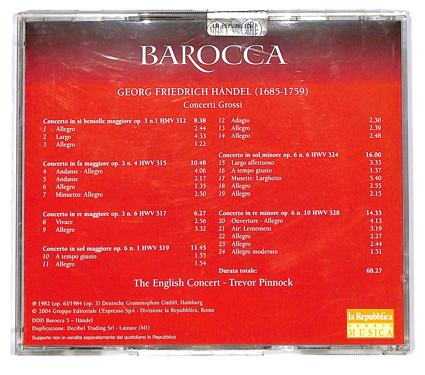 EBOND Handel The English Concert - Concerti Grossi Vol 5 EDITORIALE CD CD120602