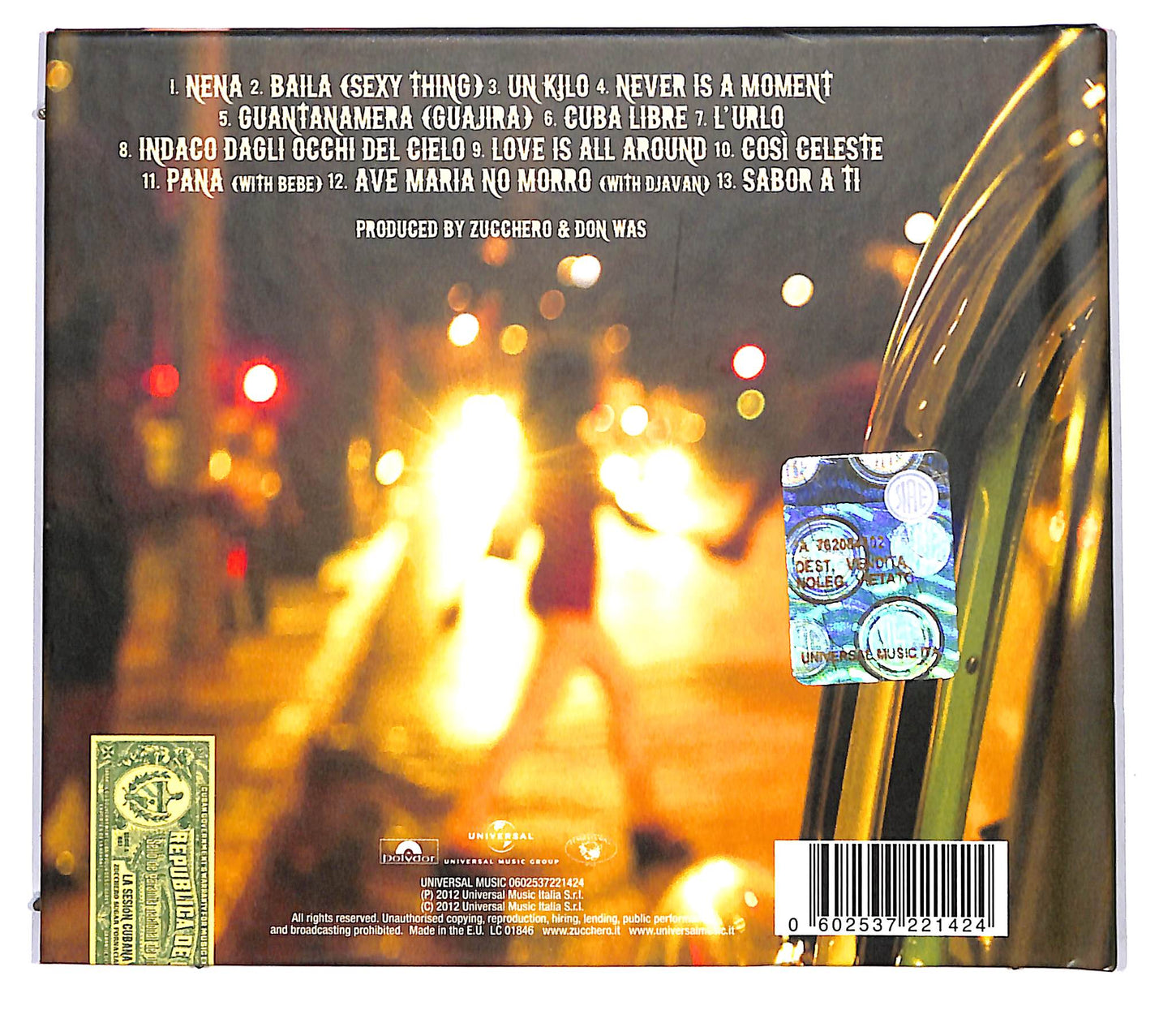 EBOND Zucchero Sugar Fornaciari - La Sesion Cubana DIGIPACK CD CD120741