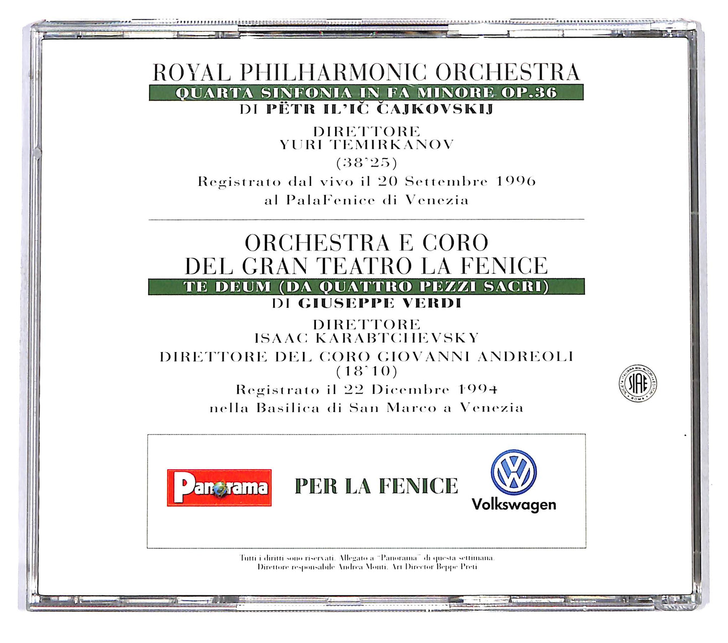 EBOND Coro Del Gran Teatro La Fenice - Concerto Per La Fenice CD CD121039