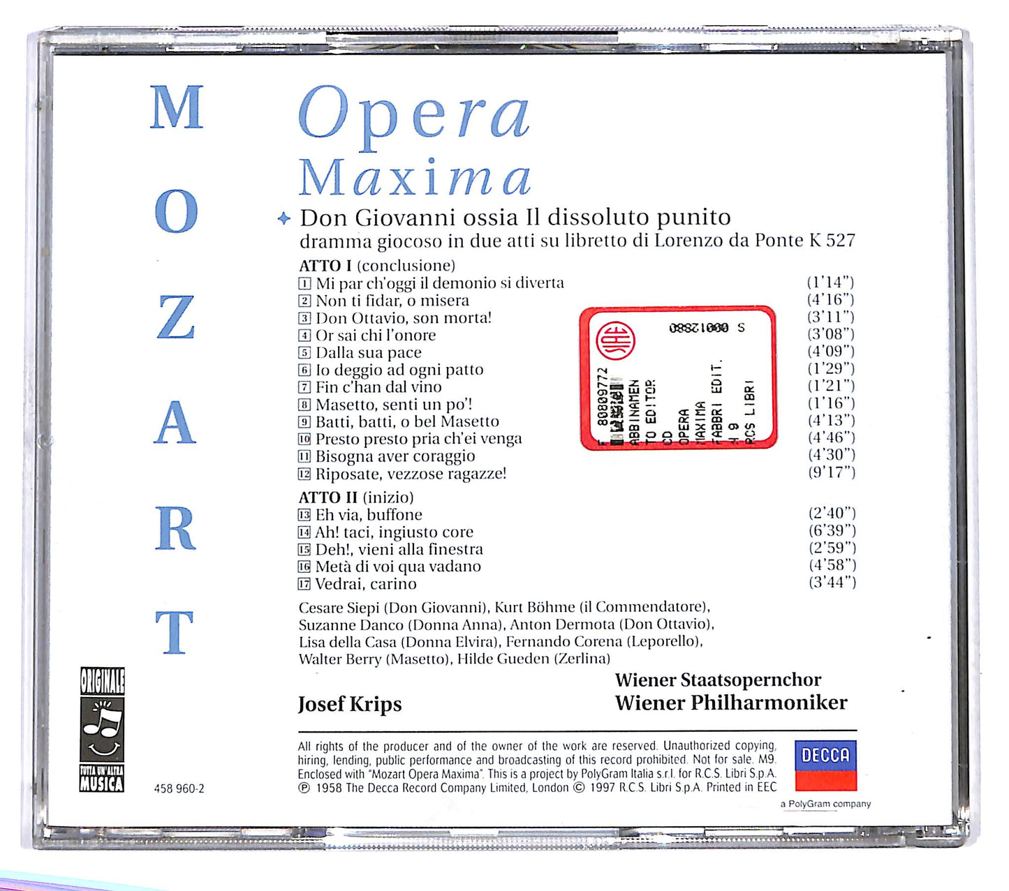 EBOND W. A. Mozart - Don giovanni Il Dissoluto Punito EDITORIALE CD CD121063