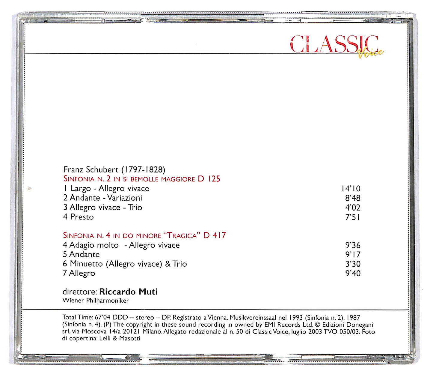 EBOND Riccardo Muti, Schubert - Integrale Delle Sinfonie vOL 4 CD CD121121