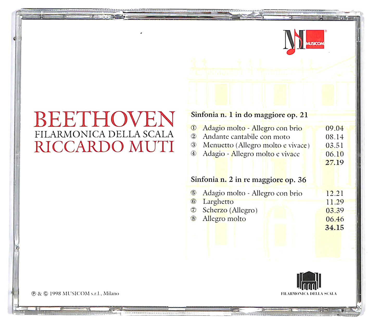 EBOND Beethoven Riccardo Muti - Sinfonia N. 1 / Sinfonia N. 2 VOL 1 CD CD121334