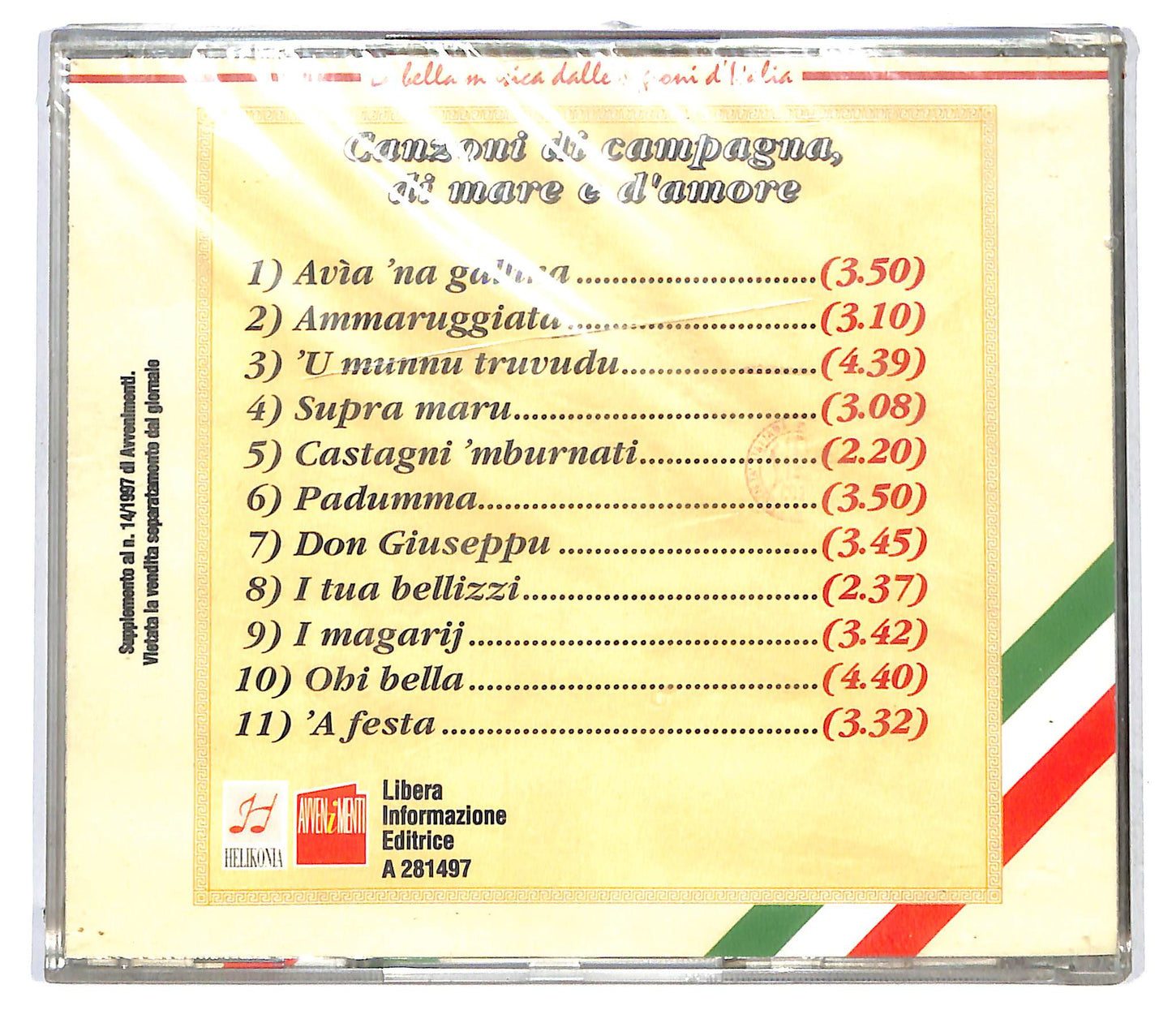 EBOND CAalabria Canzoni Di Campagna, Di Mare e D'Amore EDITORIALE CD CD121339