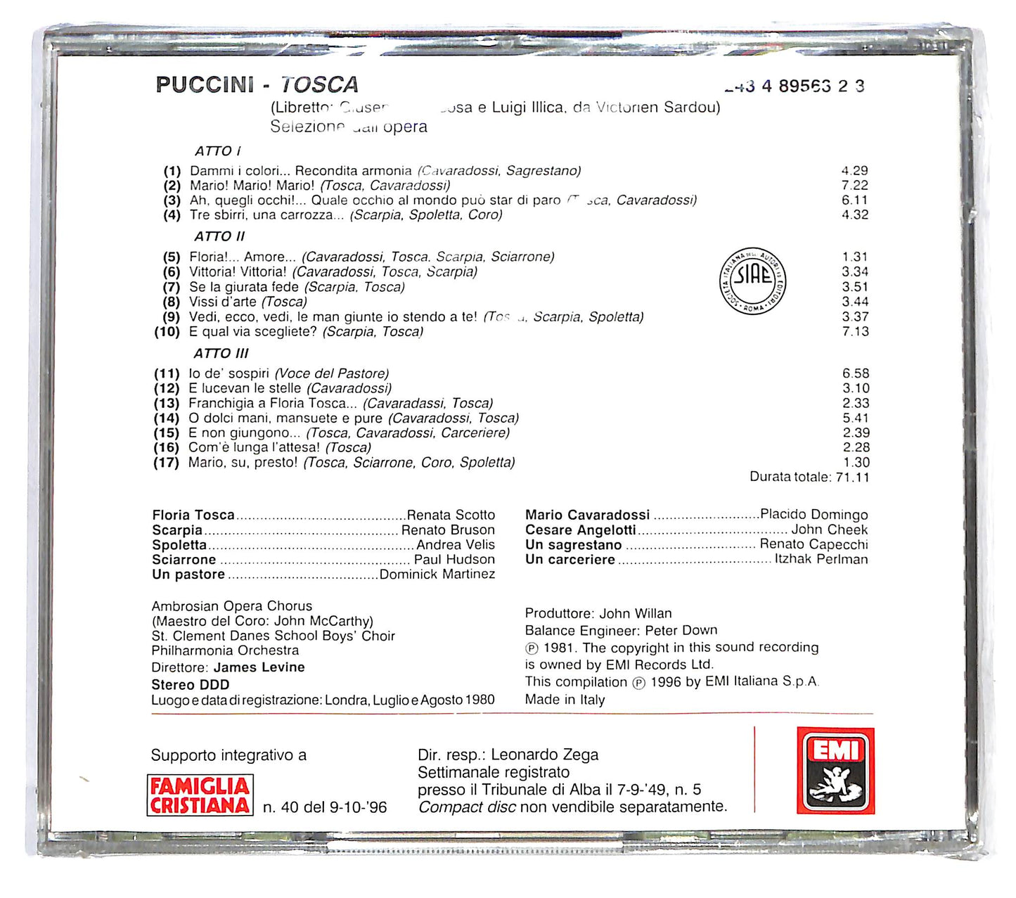 EBOND Puccini James Levine - Tosca (Le Pagine Piu Belle) EDITORIALE CD CD121342
